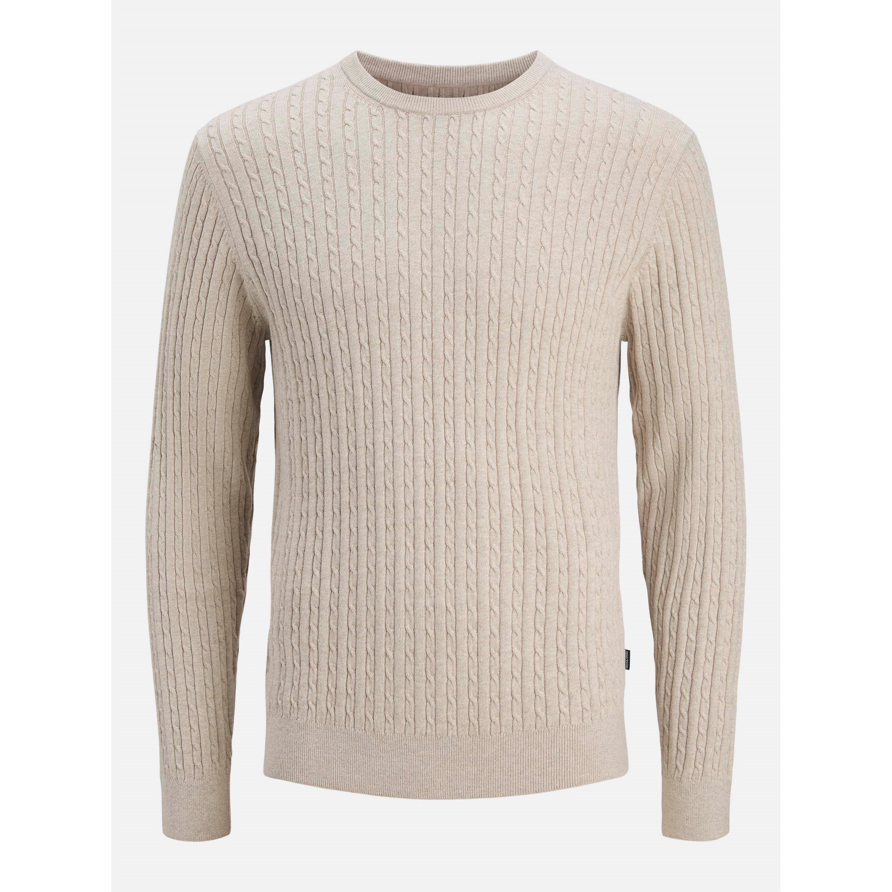 Jack And Jones Men's Emil Cable Knit Jumper - Oatmeal - 2XL