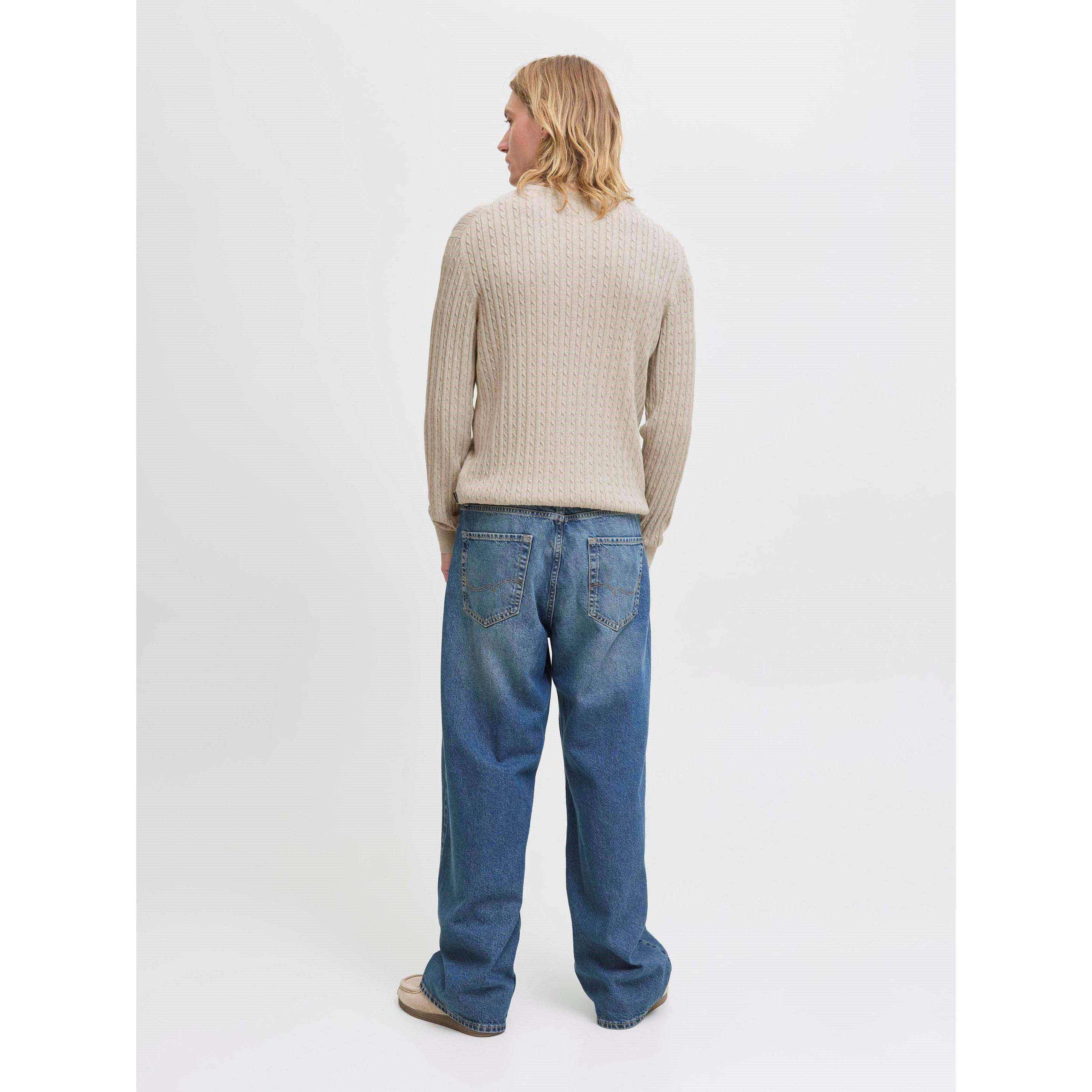 Oatmeal - Jack and Jones - Emil Cable Knit Jumper Mens - 3