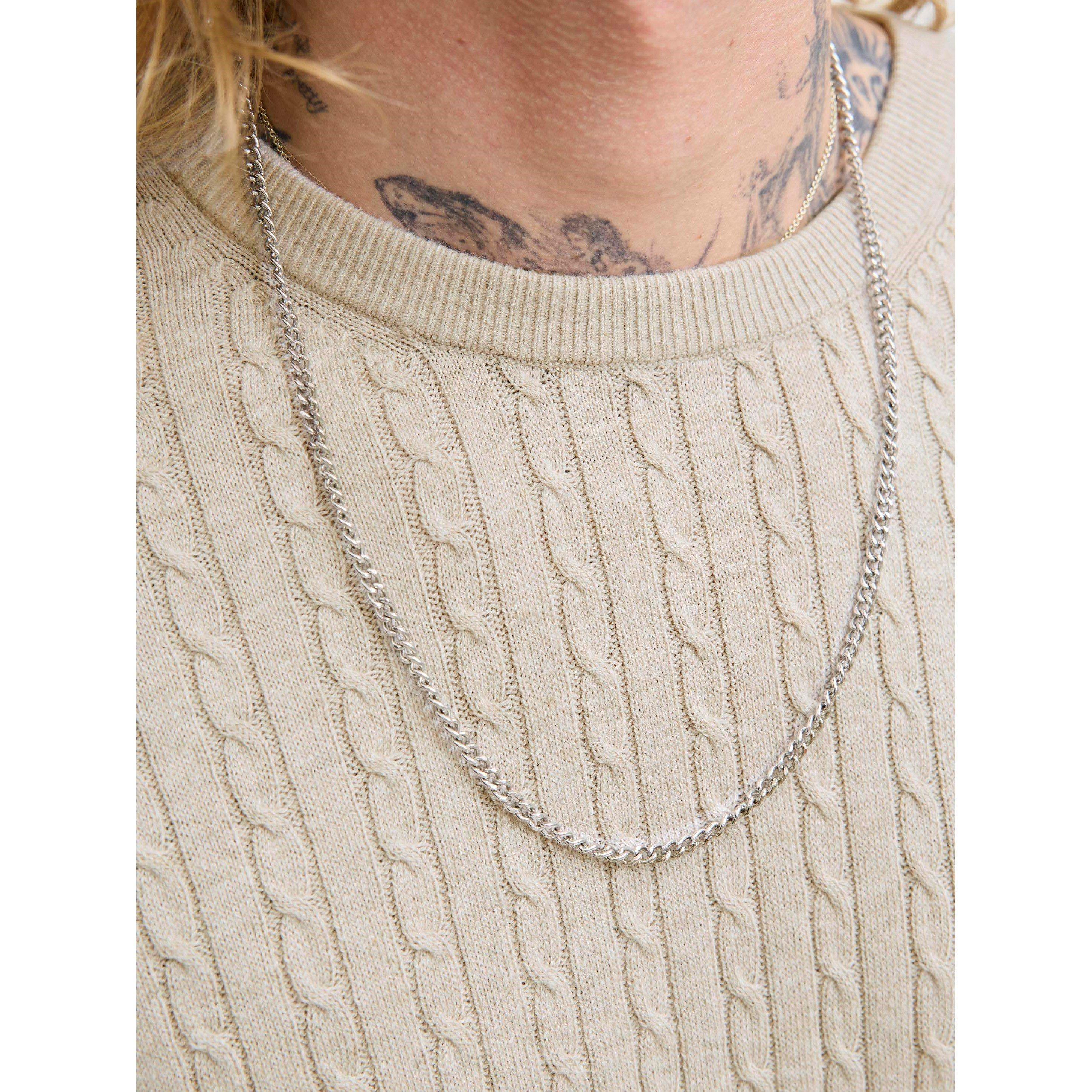 Oatmeal - Jack and Jones - Emil Cable Knit Jumper Mens - 4