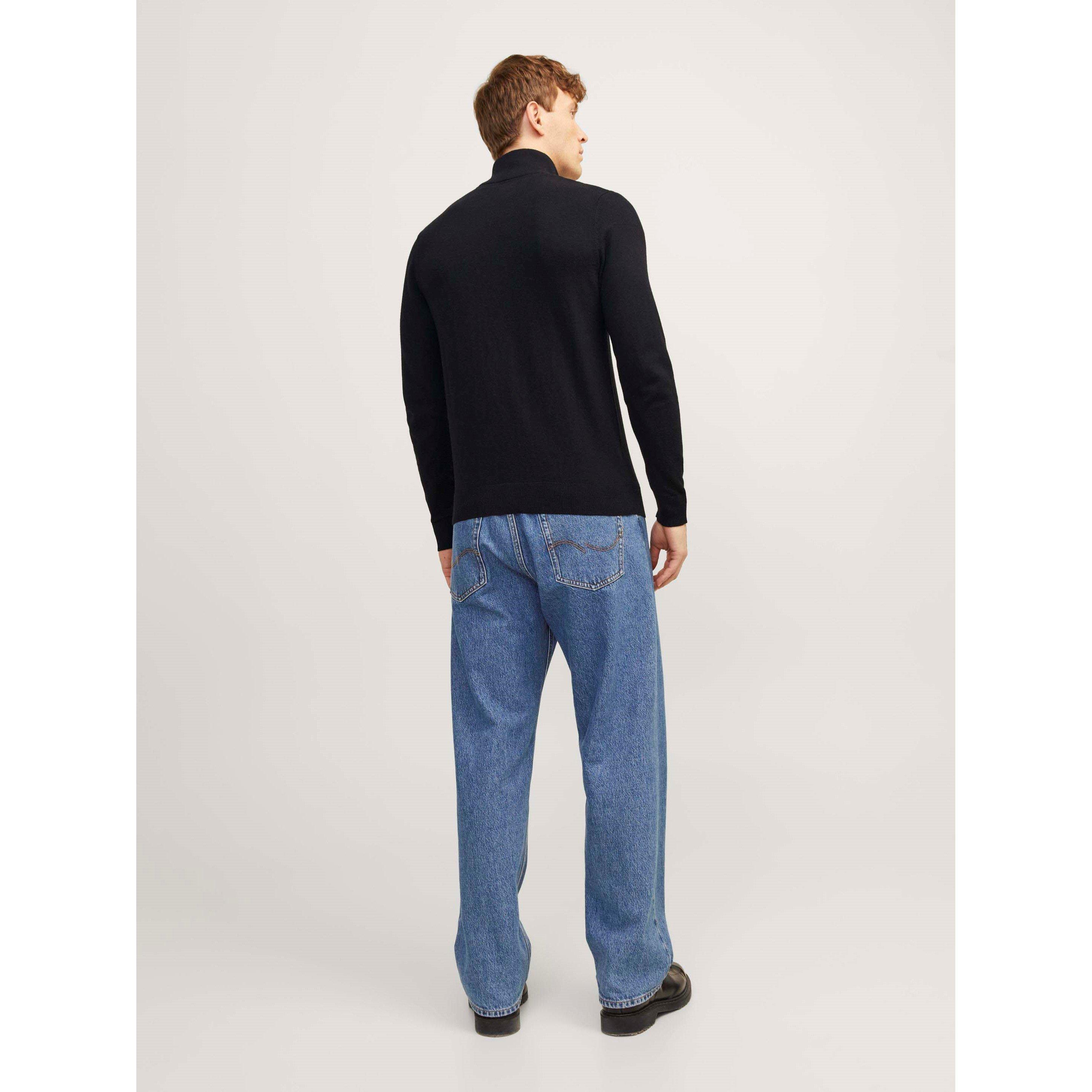 Black - Jack and Jones - Emil Half Zip Knitted Top Mens - 3