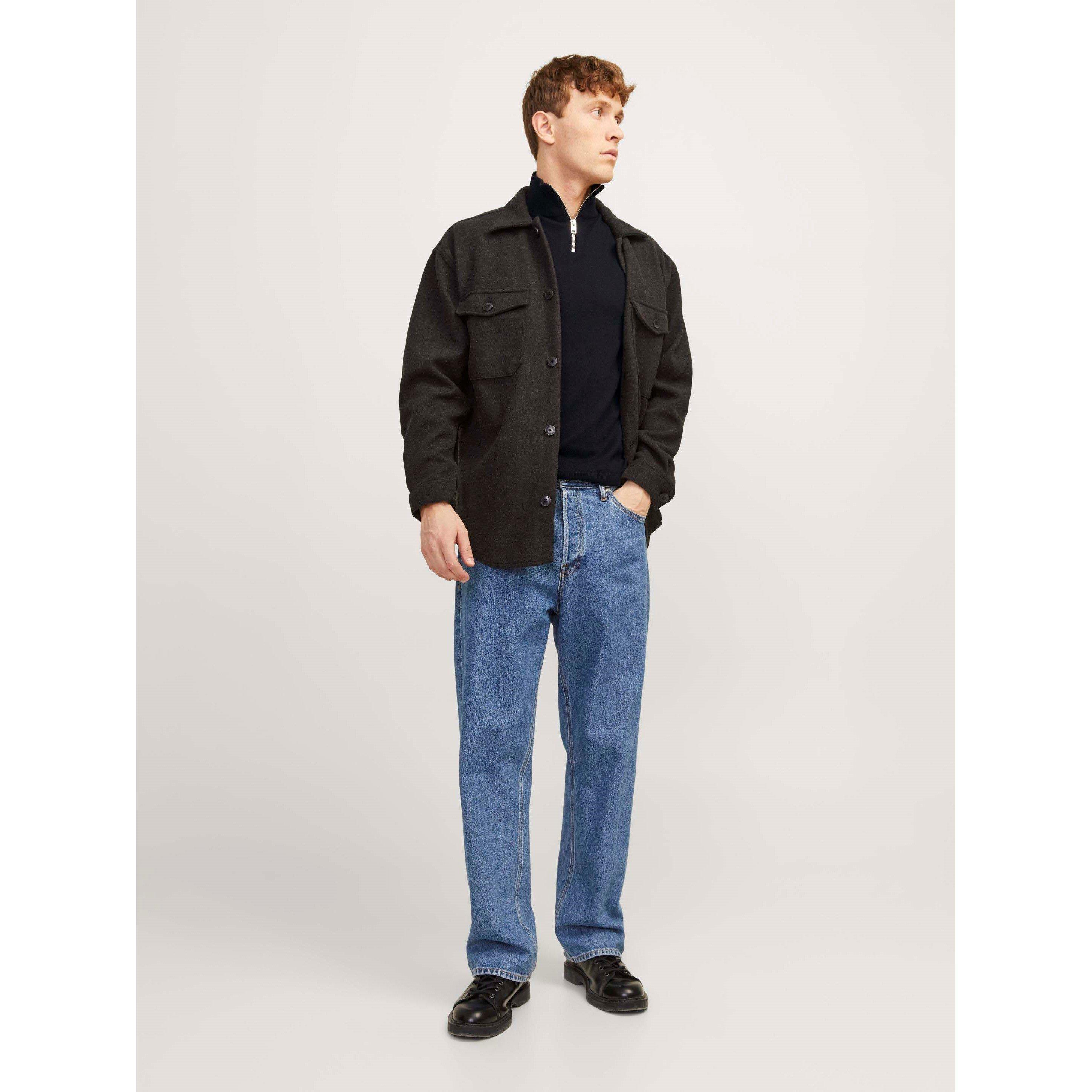 Black - Jack and Jones - Emil Half Zip Knitted Top Mens - 7