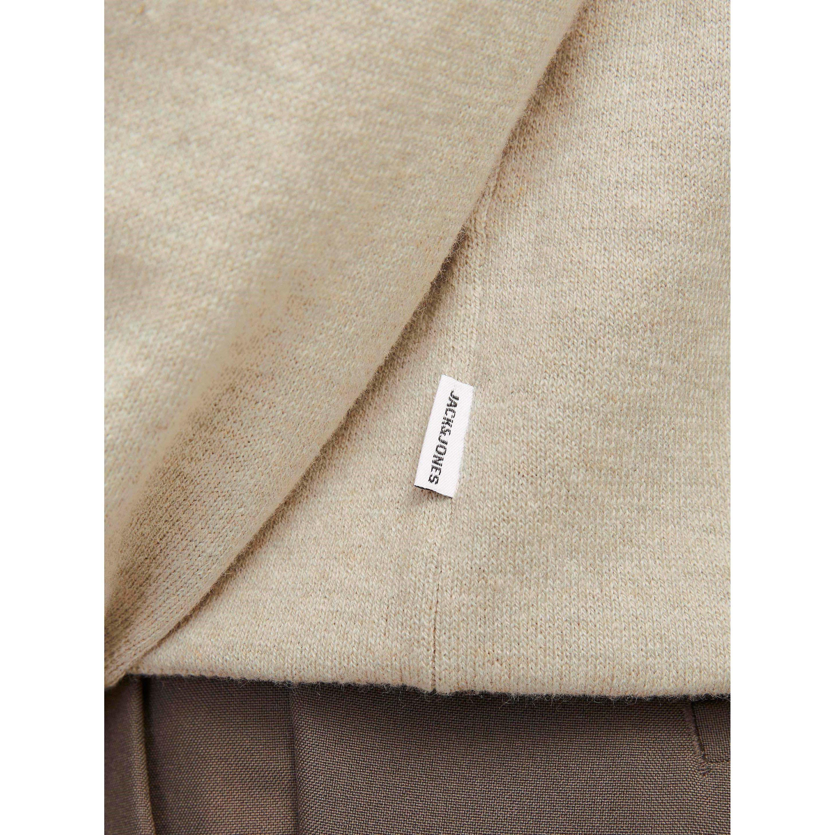 Oatmeal - Jack and Jones - Emil Half Zip Knitted Polo Mens - 4