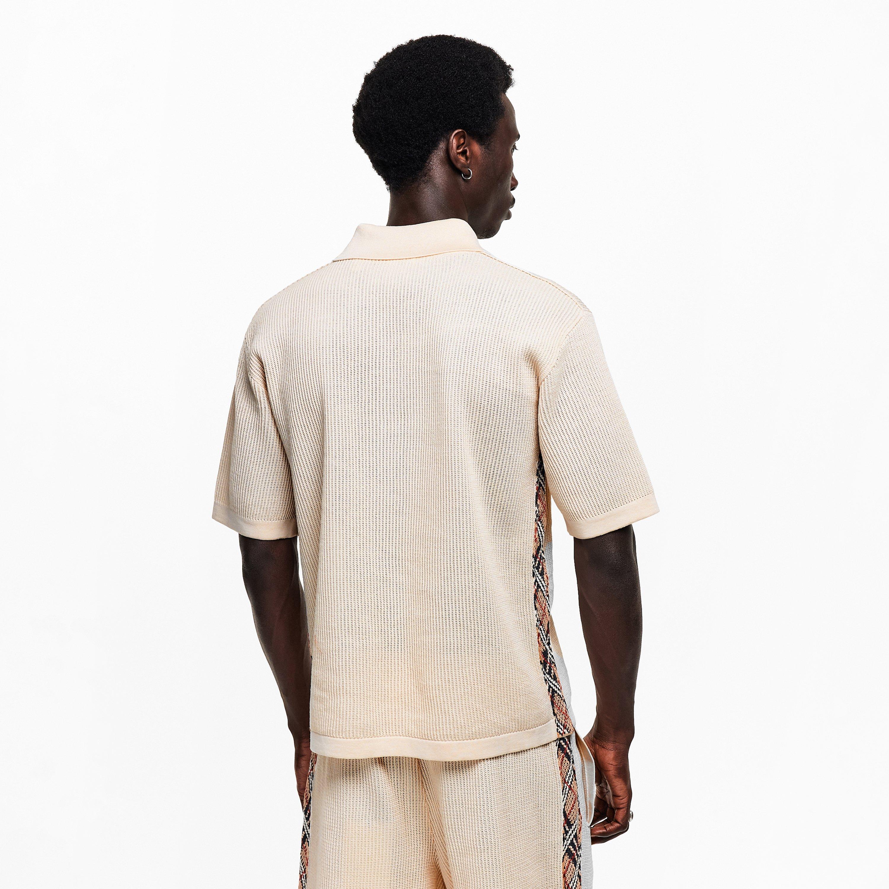 Beige - Burberry - Men's Knitted Short Sleeve Polo Shirt - 4