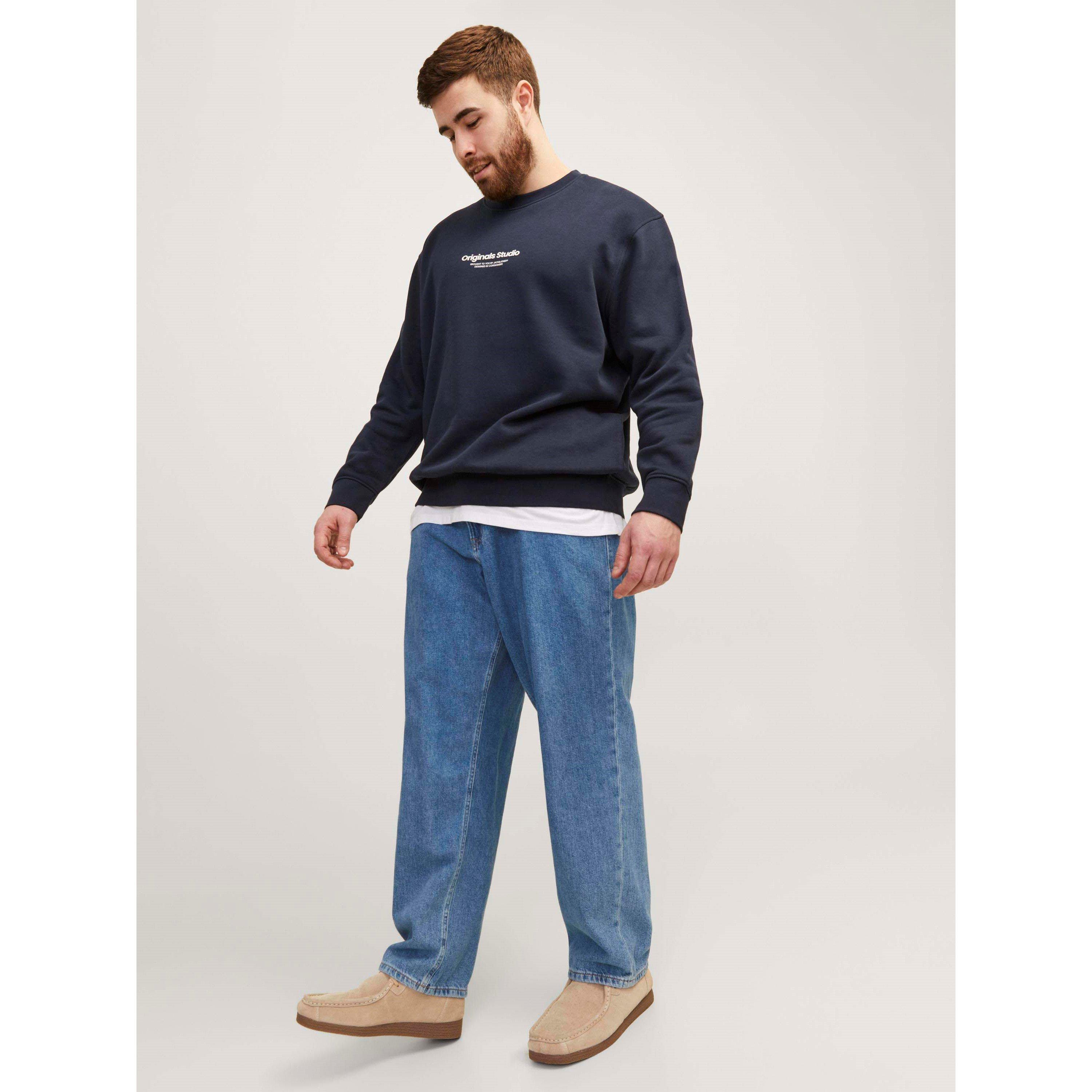 Blue Denim - Jack and Jones - Chris 412 Wide Leg Jeans Mens Plus Size - 7