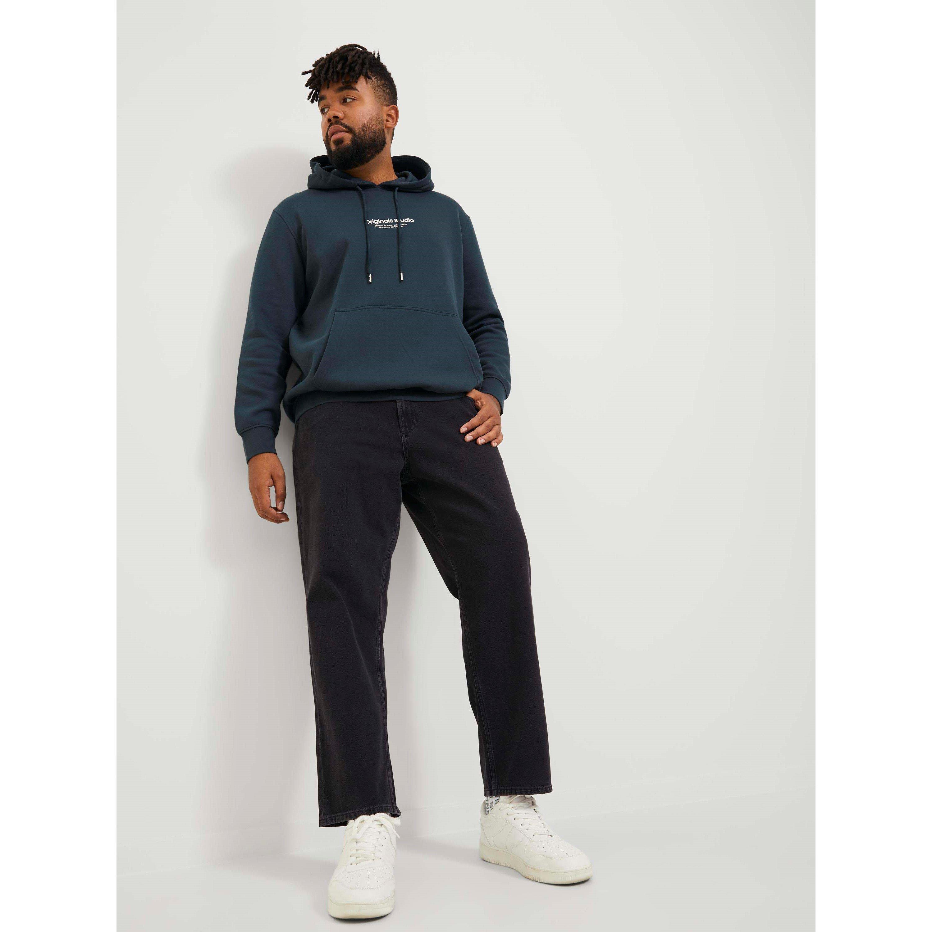 Black Denim - Jack and Jones - Chris 912 Wide Leg Jeans Mens Plus Size - 7