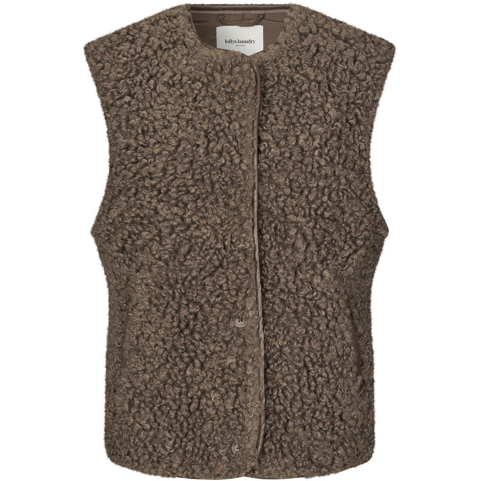 Lollys Laundry Women's Vada Gilet - 87 Dark Mokka - Size 10 (S)