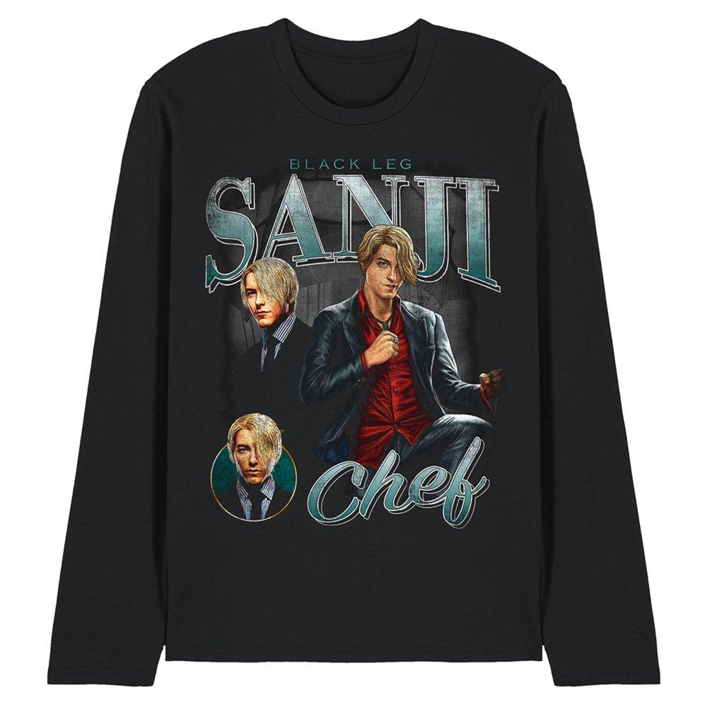 Black - One Piece - One Piece Sanji Homage Long Sleeve T-Shirt Black - 1