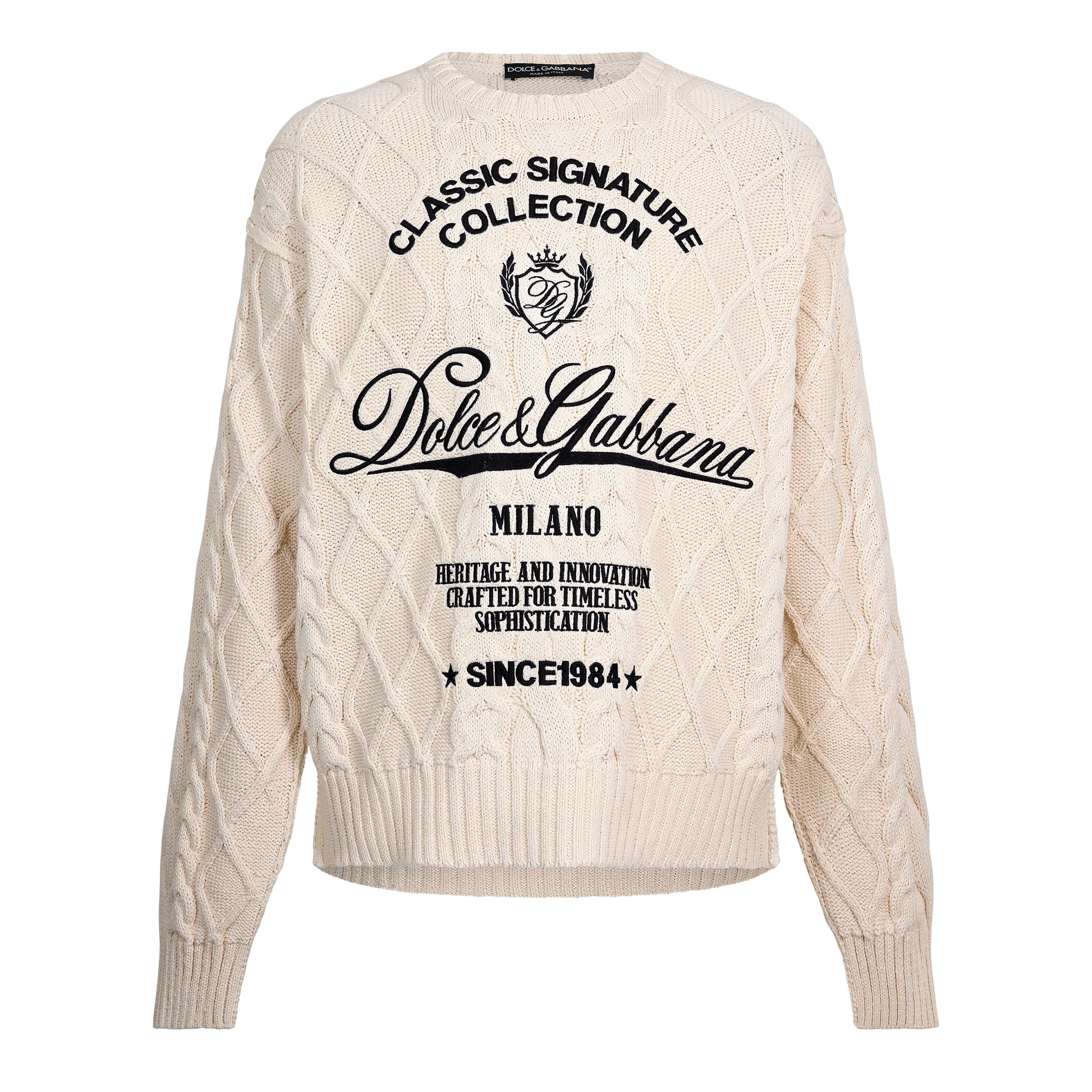 Dolce and Gabbana Mens Treccia Knitted Jumper | Flannels