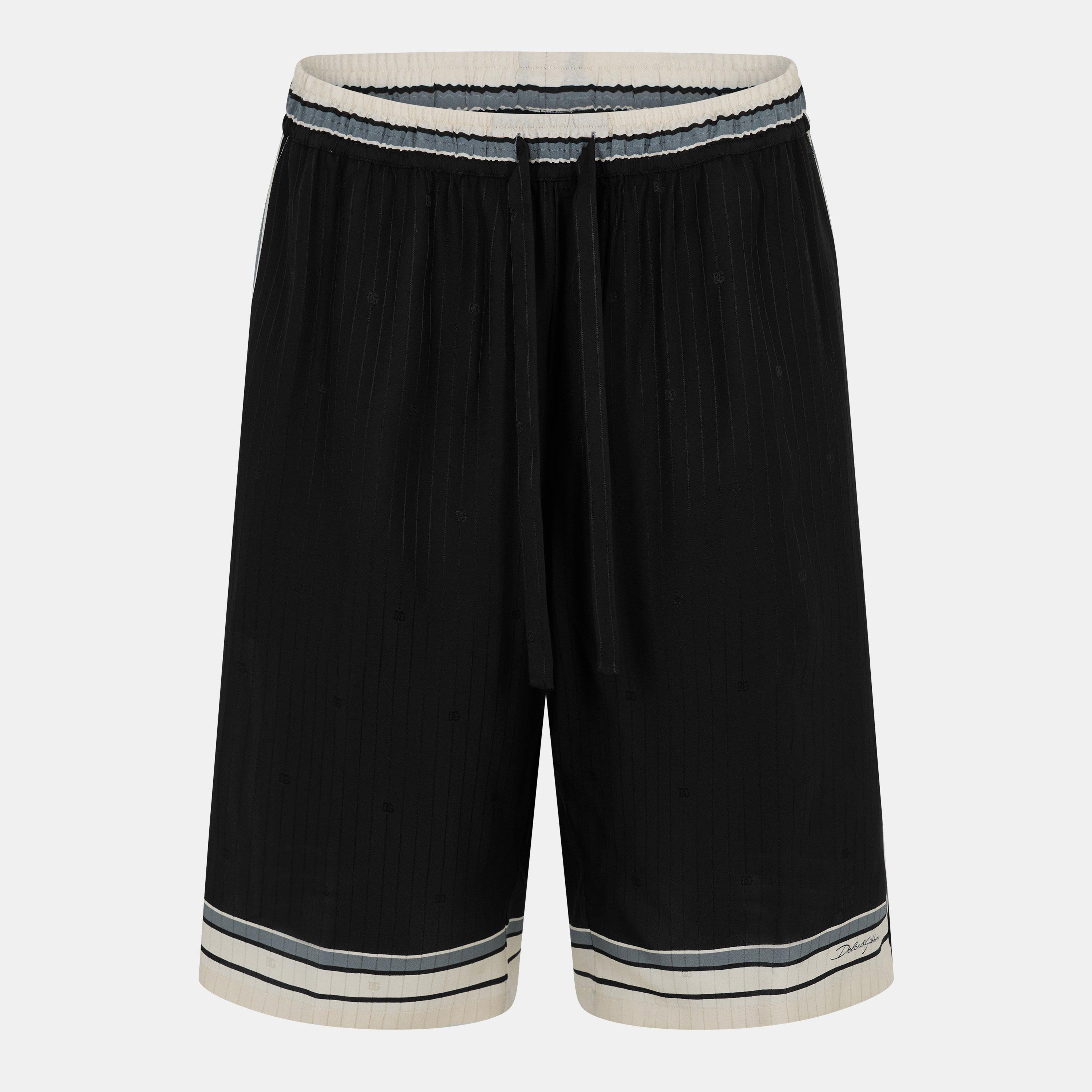 Black - Dolce and Gabbana - Men's Riga Woven Tracksuit Shorts - 1