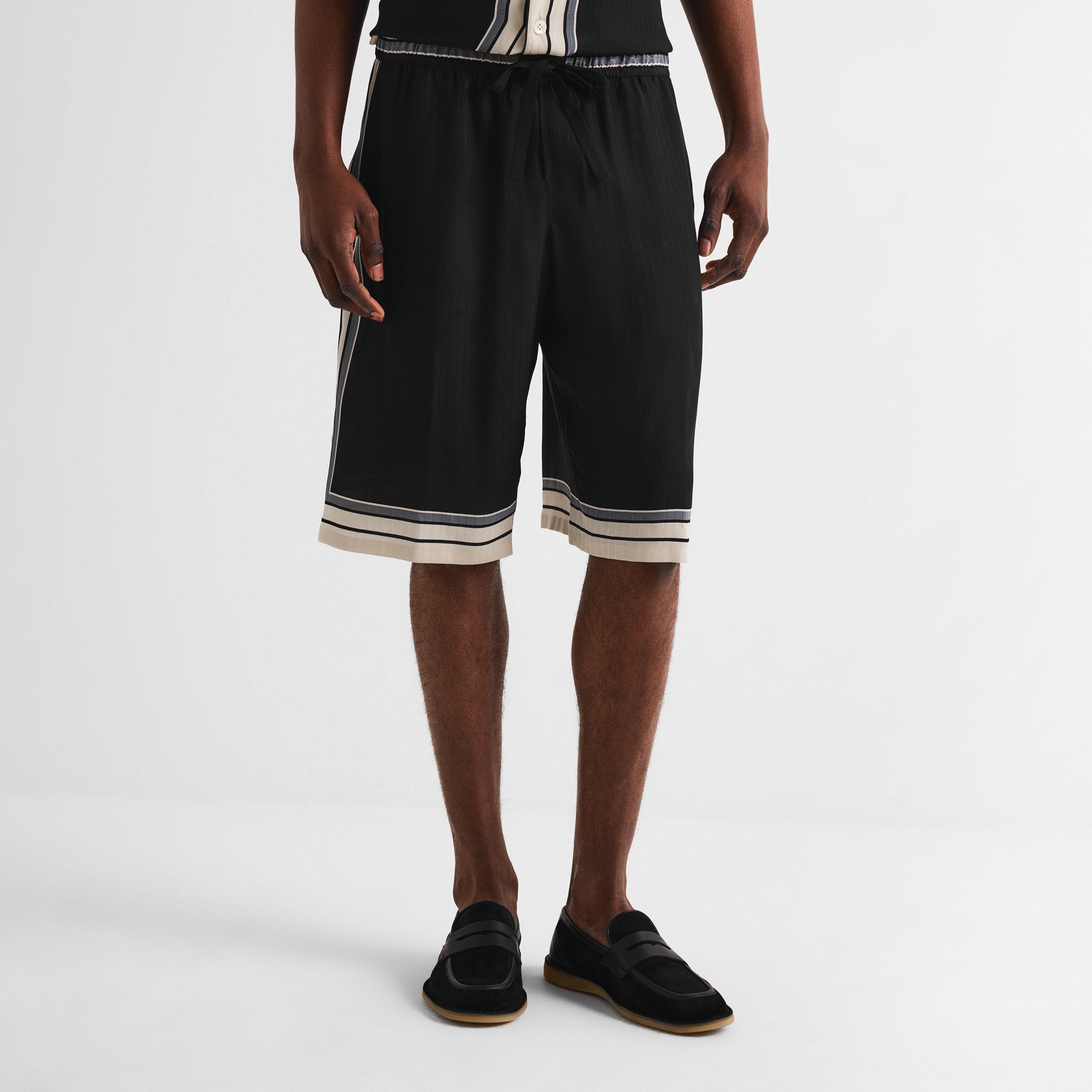 Black - Dolce and Gabbana - Men's Riga Woven Tracksuit Shorts - 3