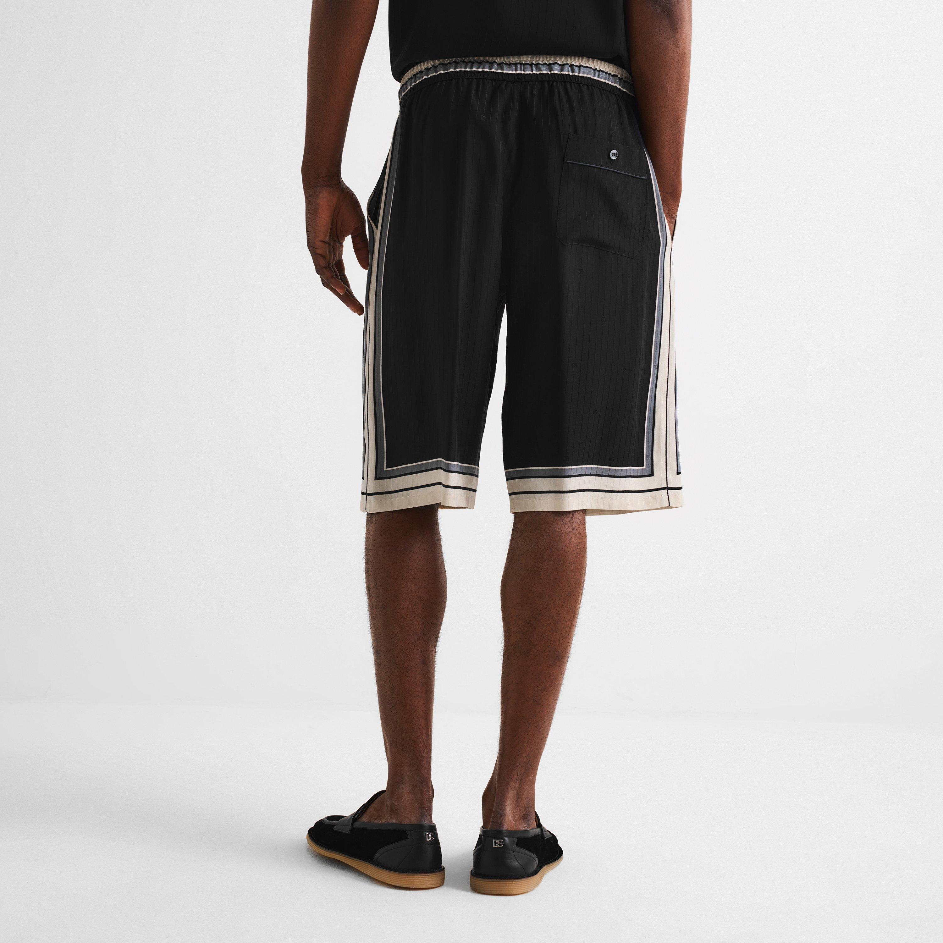 Black - Dolce and Gabbana - Men's Riga Woven Tracksuit Shorts - 4