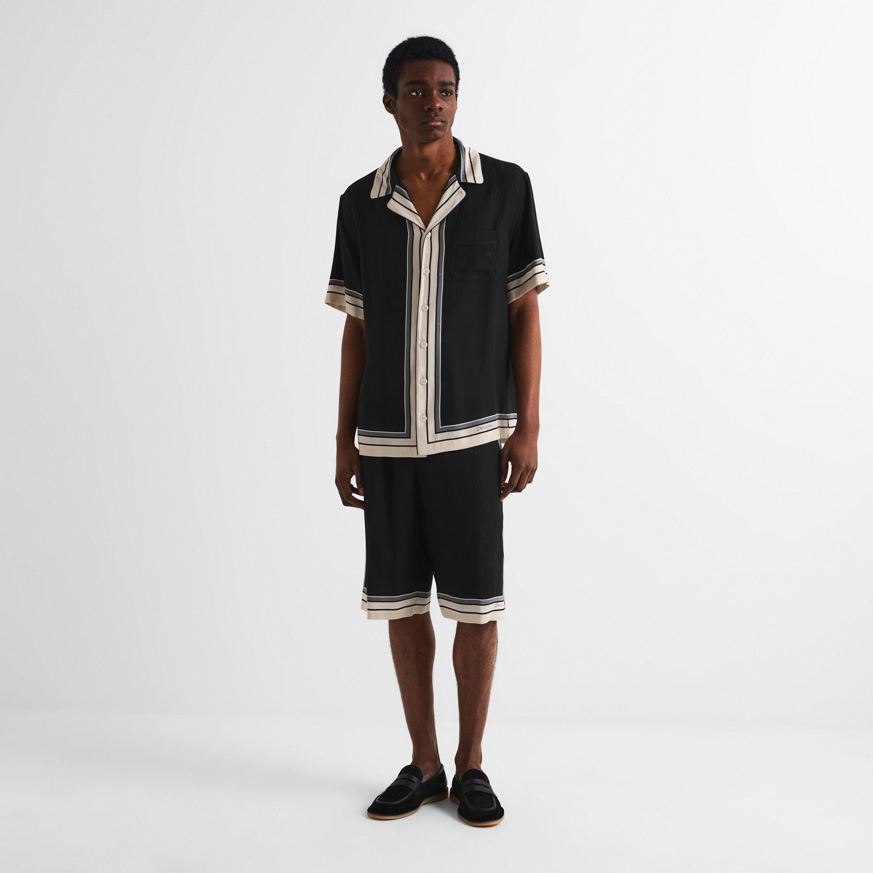 Black - Dolce and Gabbana - Men's Riga Woven Tracksuit Shorts - 5