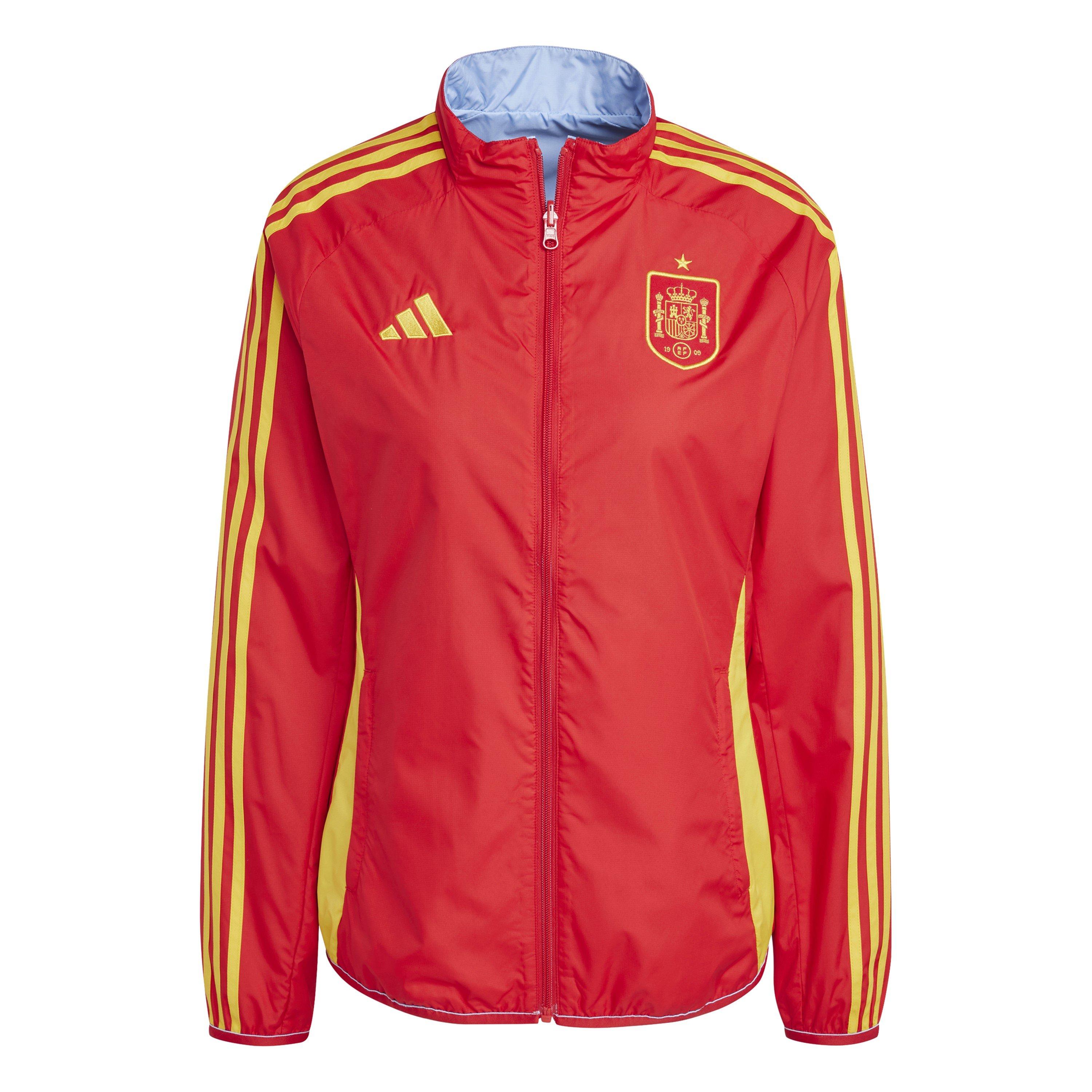Adidas Women's Spain Rain Jacket 2024 - Better Scarlet - 10 (S)
