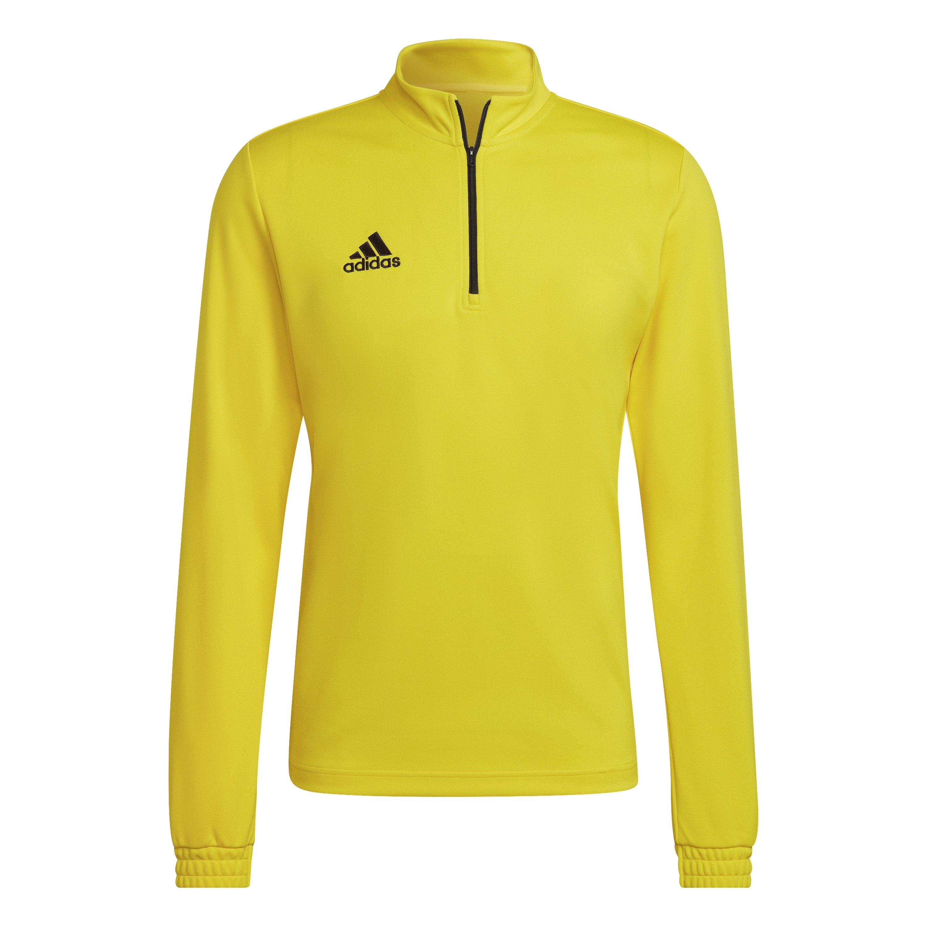 Adidas Men's 1/4 Zip Fleece - Yellow/Black - XS