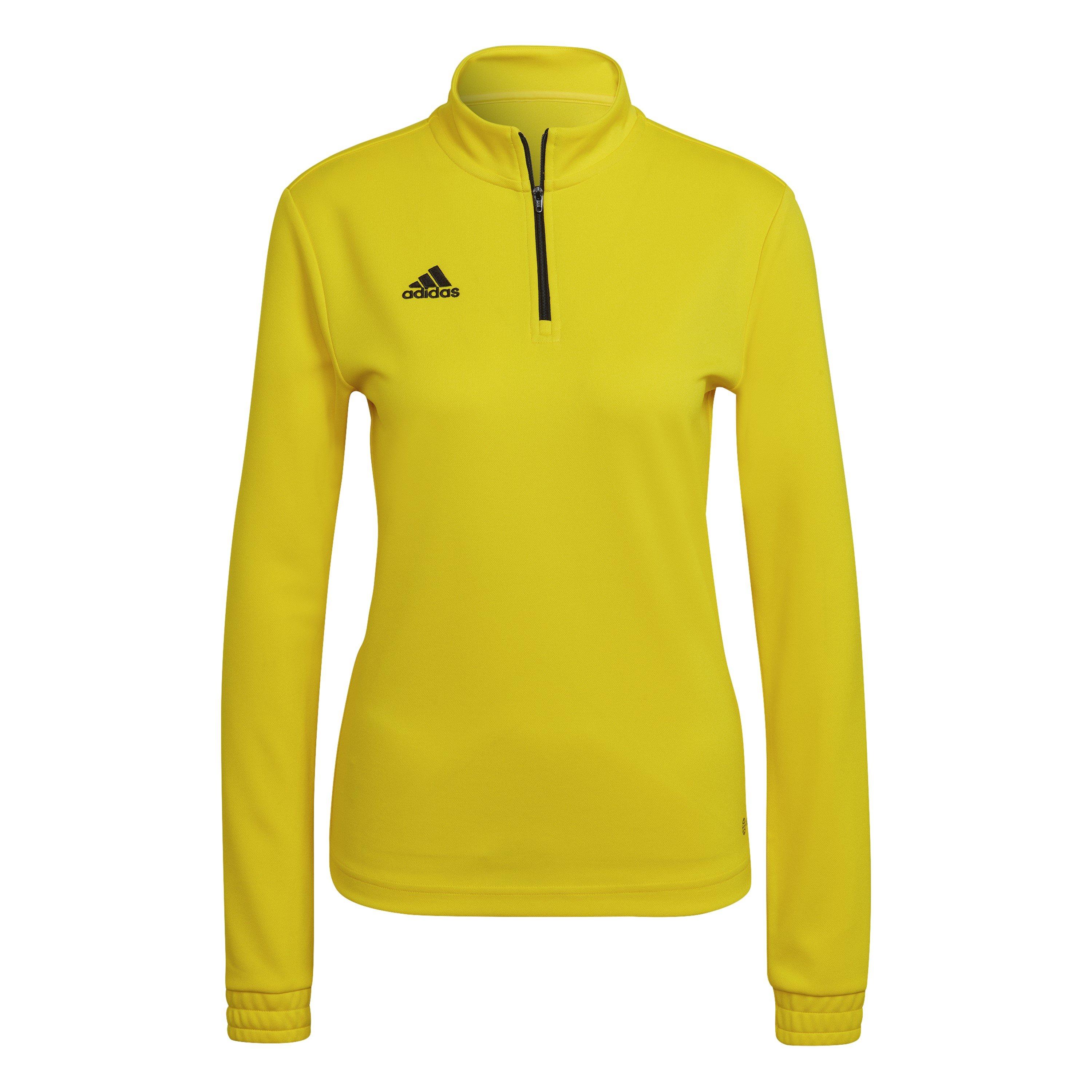 Adidas Women's 1/4 Zip Fleece - Yellow/Black - 8 (XS)