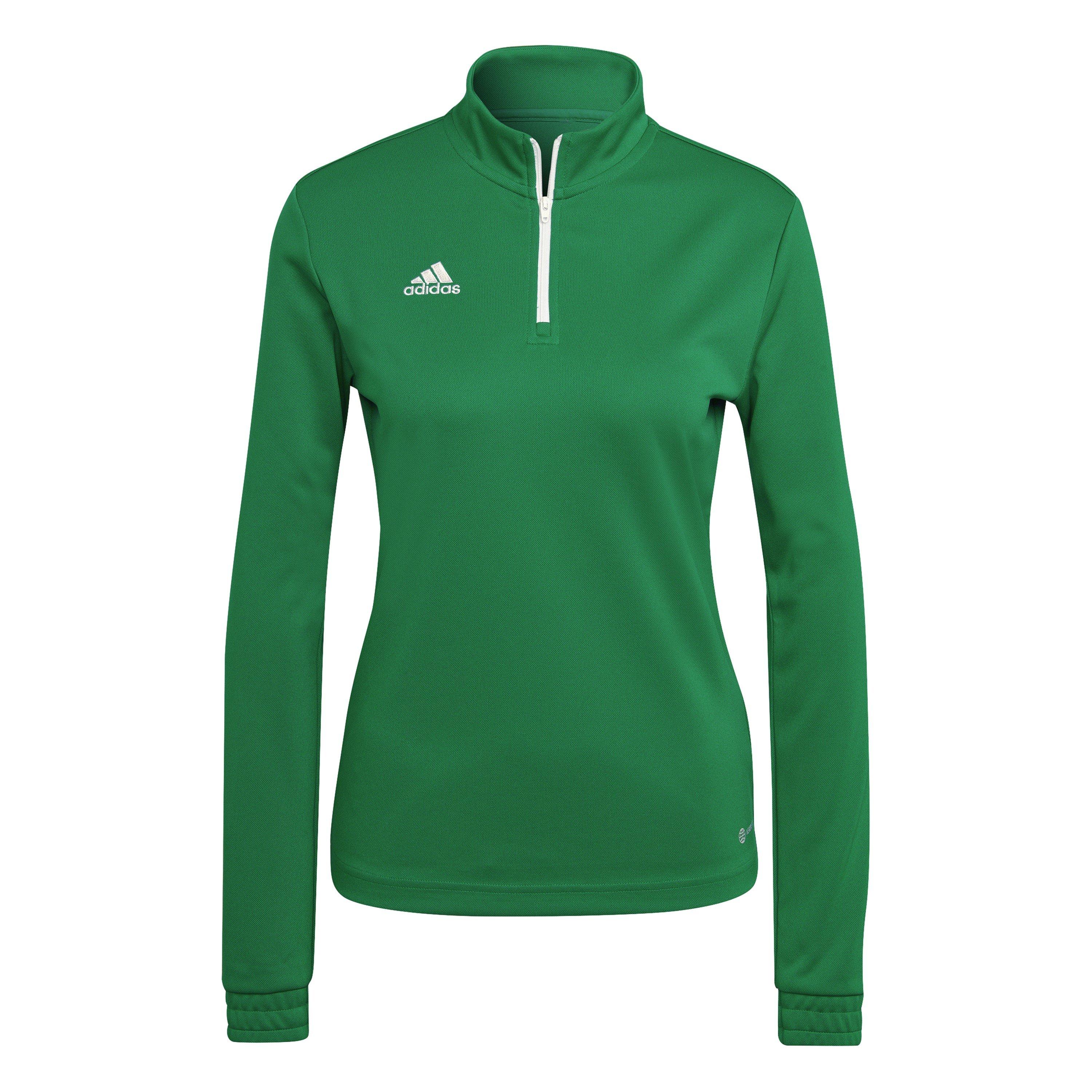 Adidas Women's 1/4 Zip Fleece - Green/White - 12 (M)