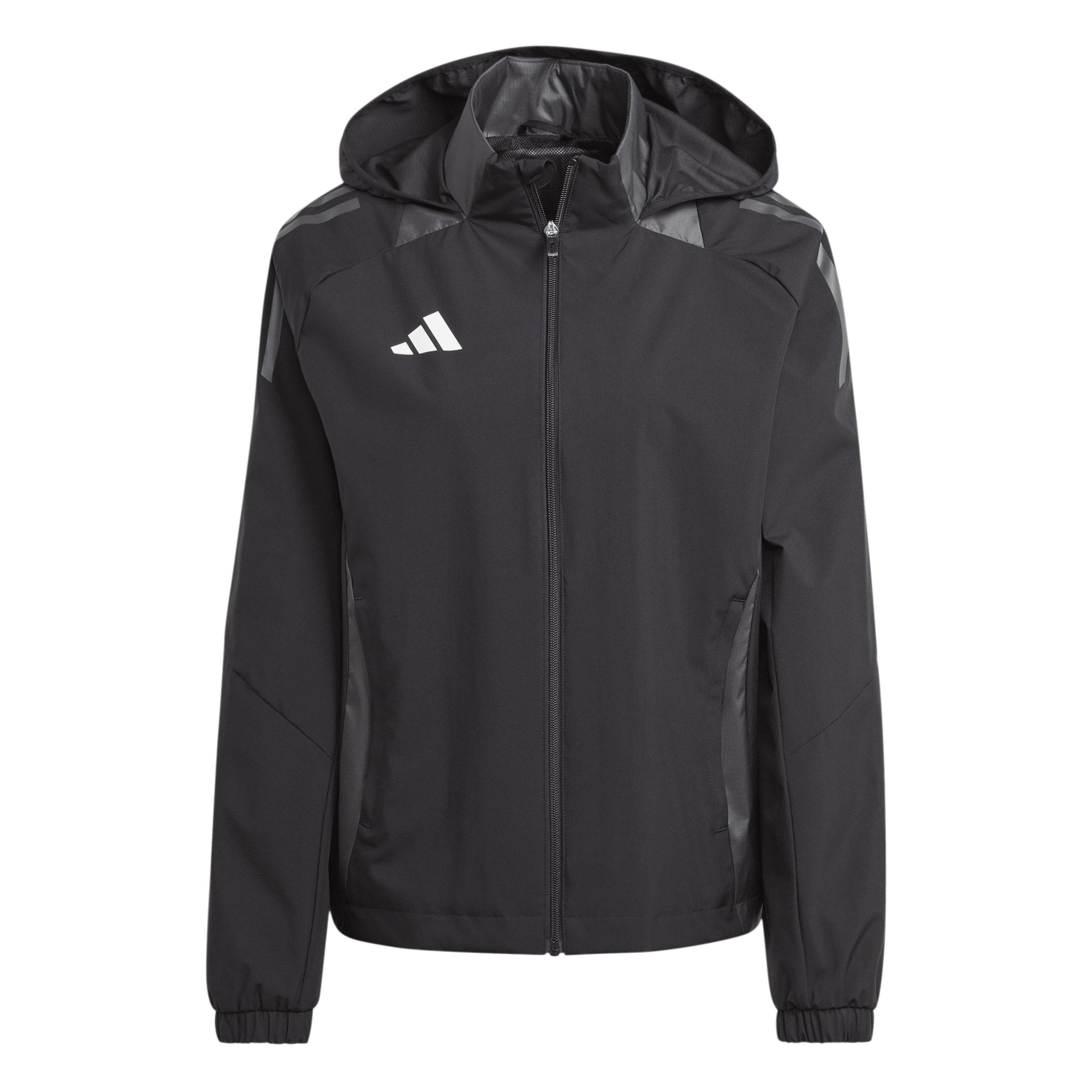Black/Dark Grey - adidas - Women's Tiro24 Rain Anorak - 1