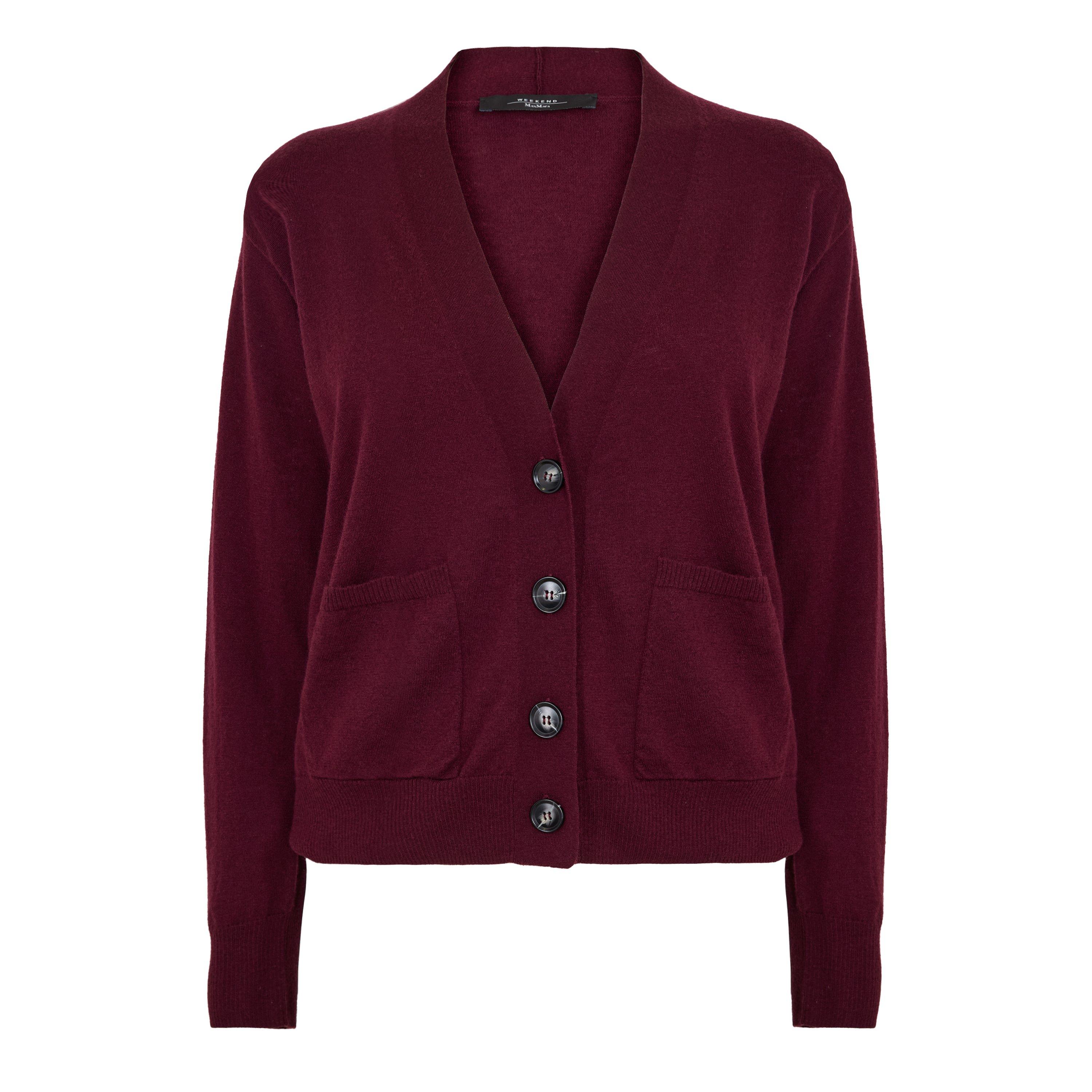 Weekend Max Mara MMW Unito Cardi Ld61 - Bordeaux - Size 10 (S)