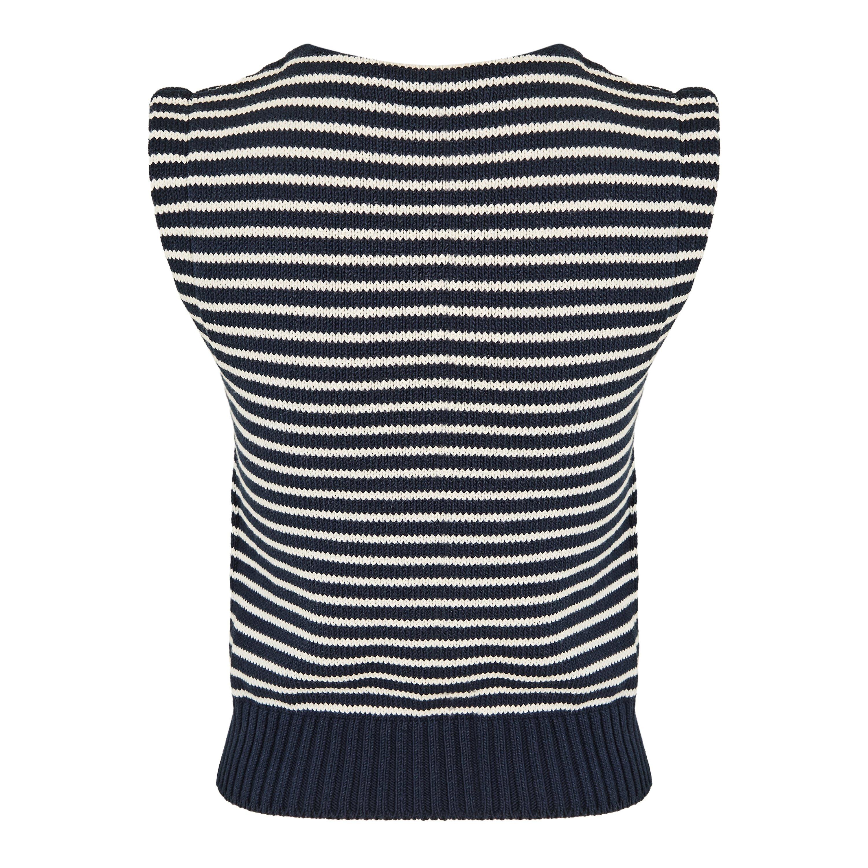 Navy Stripe - Weekend Max Mara - MMW Landa Waistcoat Ld61 - 2