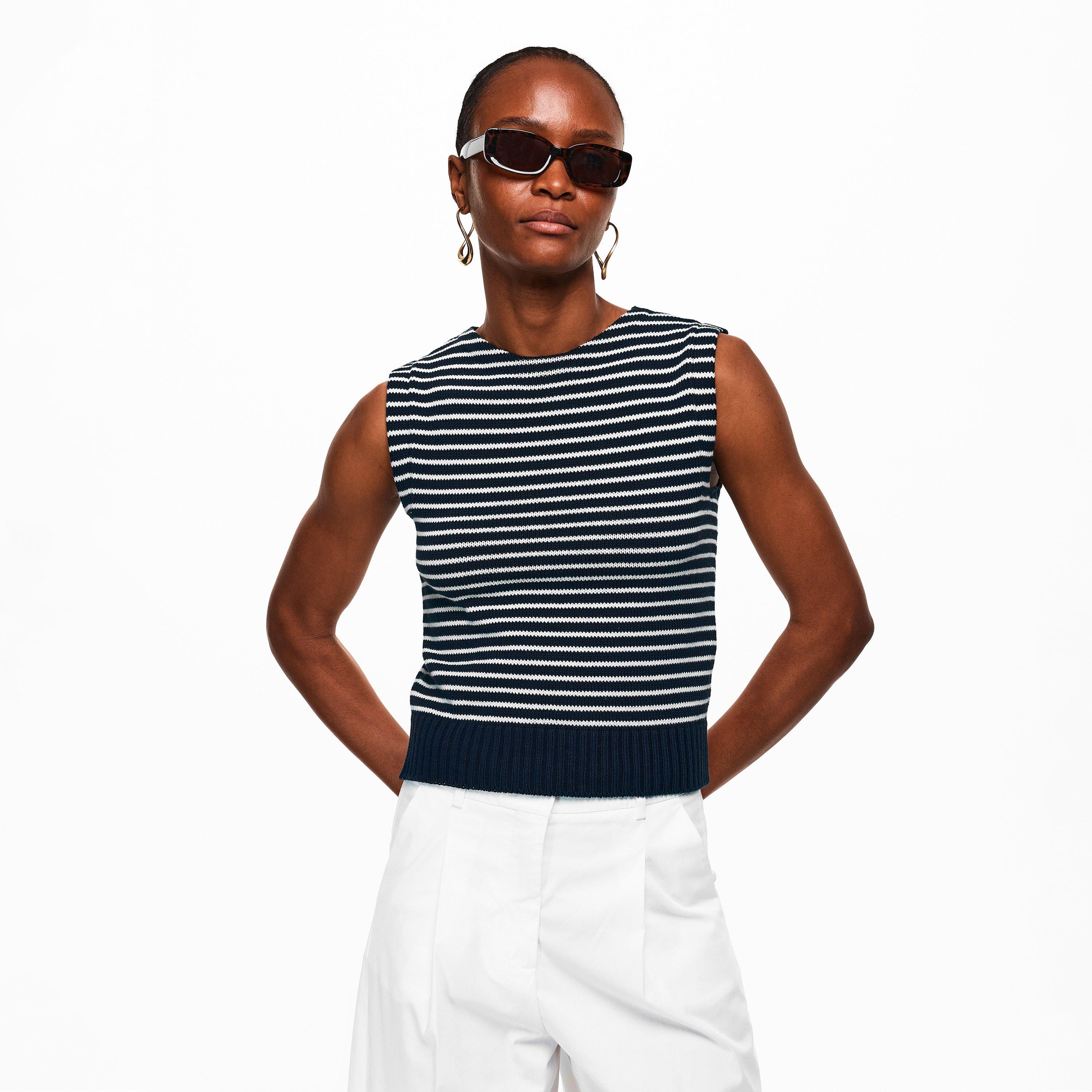 Navy Stripe - Weekend Max Mara - MMW Landa Waistcoat Ld61 - 3