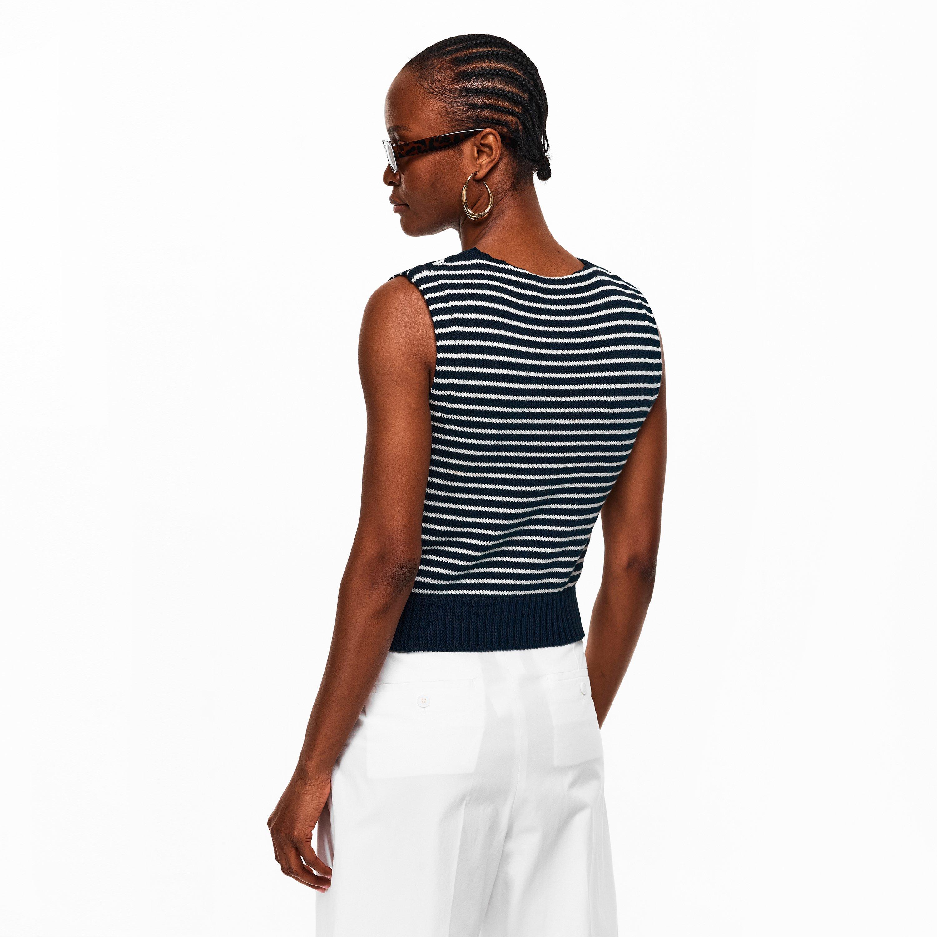 Navy Stripe - Weekend Max Mara - MMW Landa Waistcoat Ld61 - 4