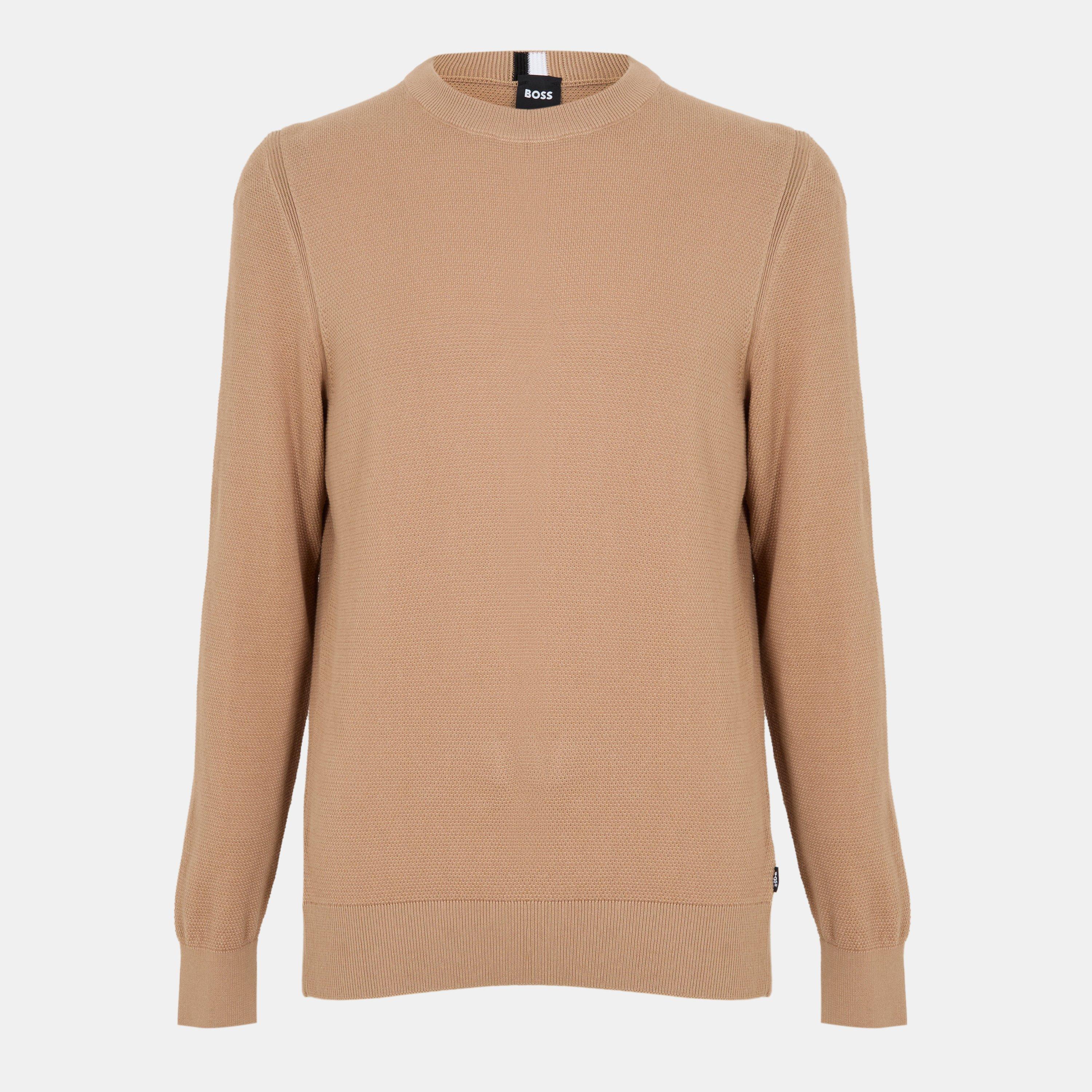Medium Beige - Boss - Men's Ecaio Crew Neck Jumper - 1