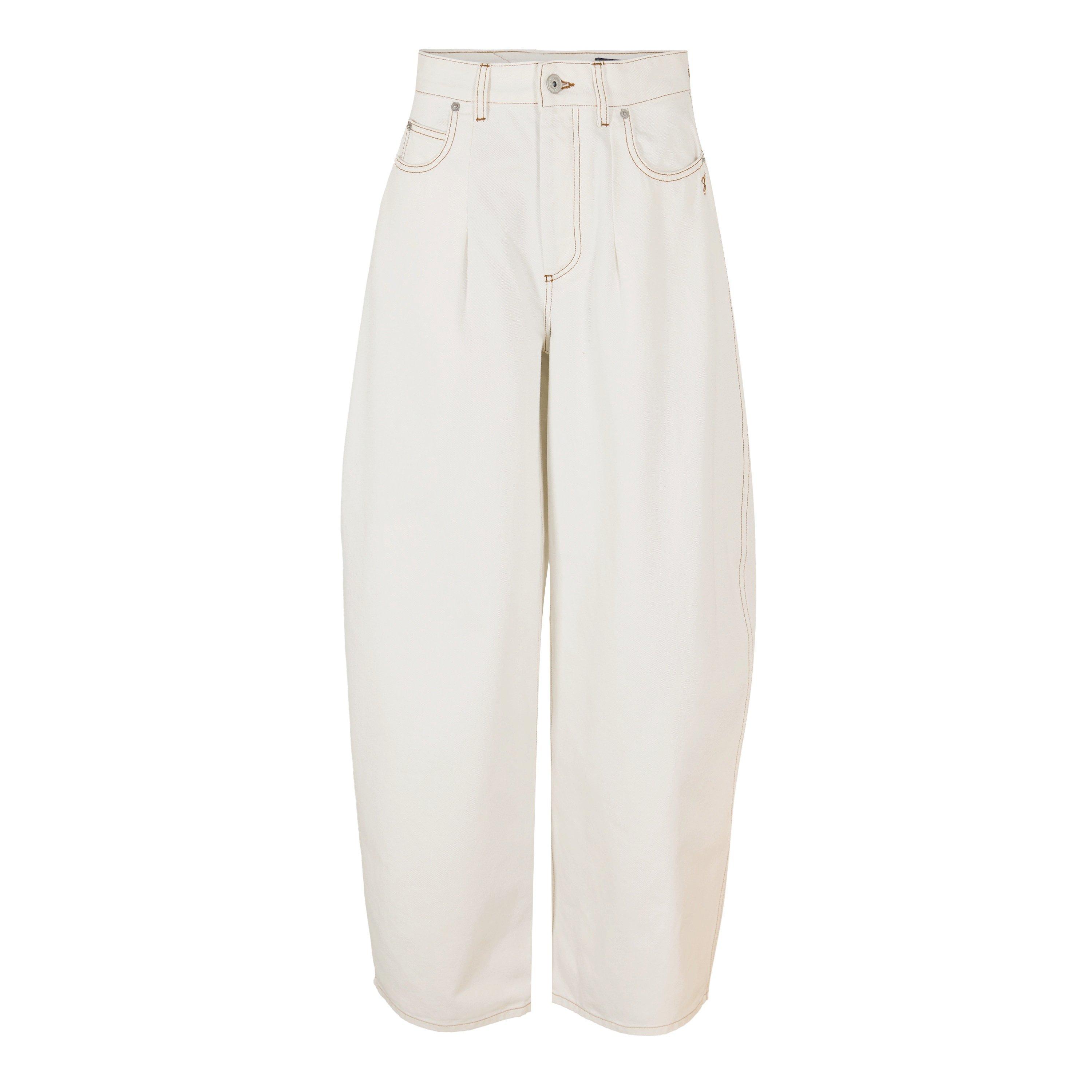 Off-White/Tabac - Jacquemus - Women's Wide Leg Jeans - 1
