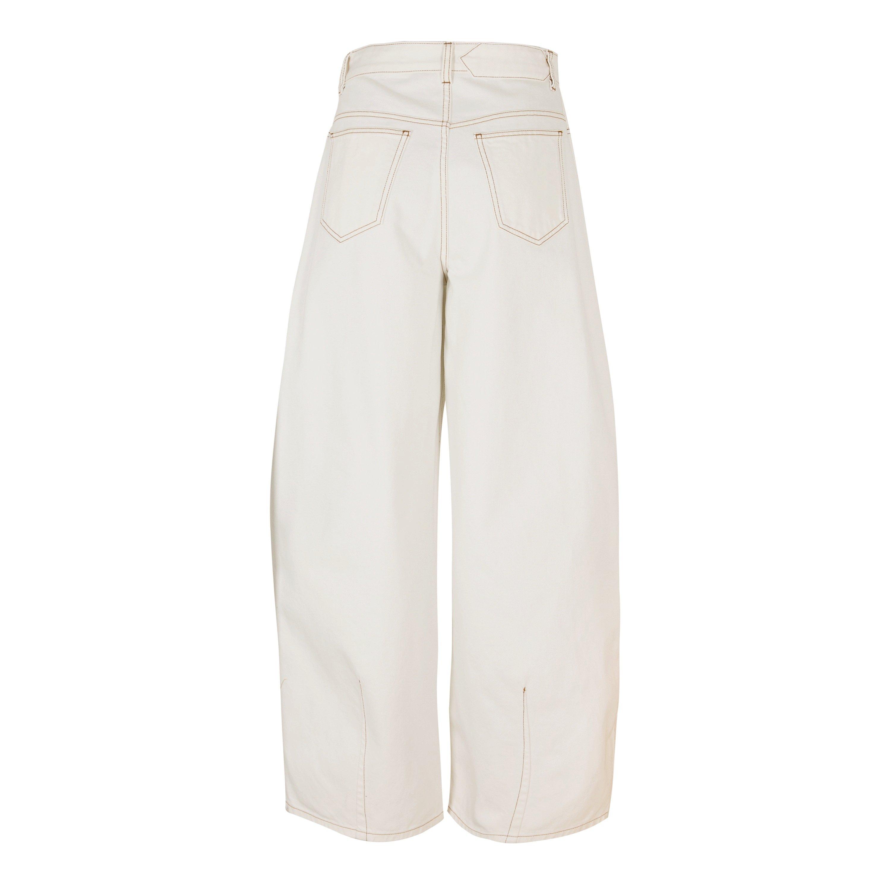 Off-White/Tabac - Jacquemus - Women's Wide Leg Jeans - 2