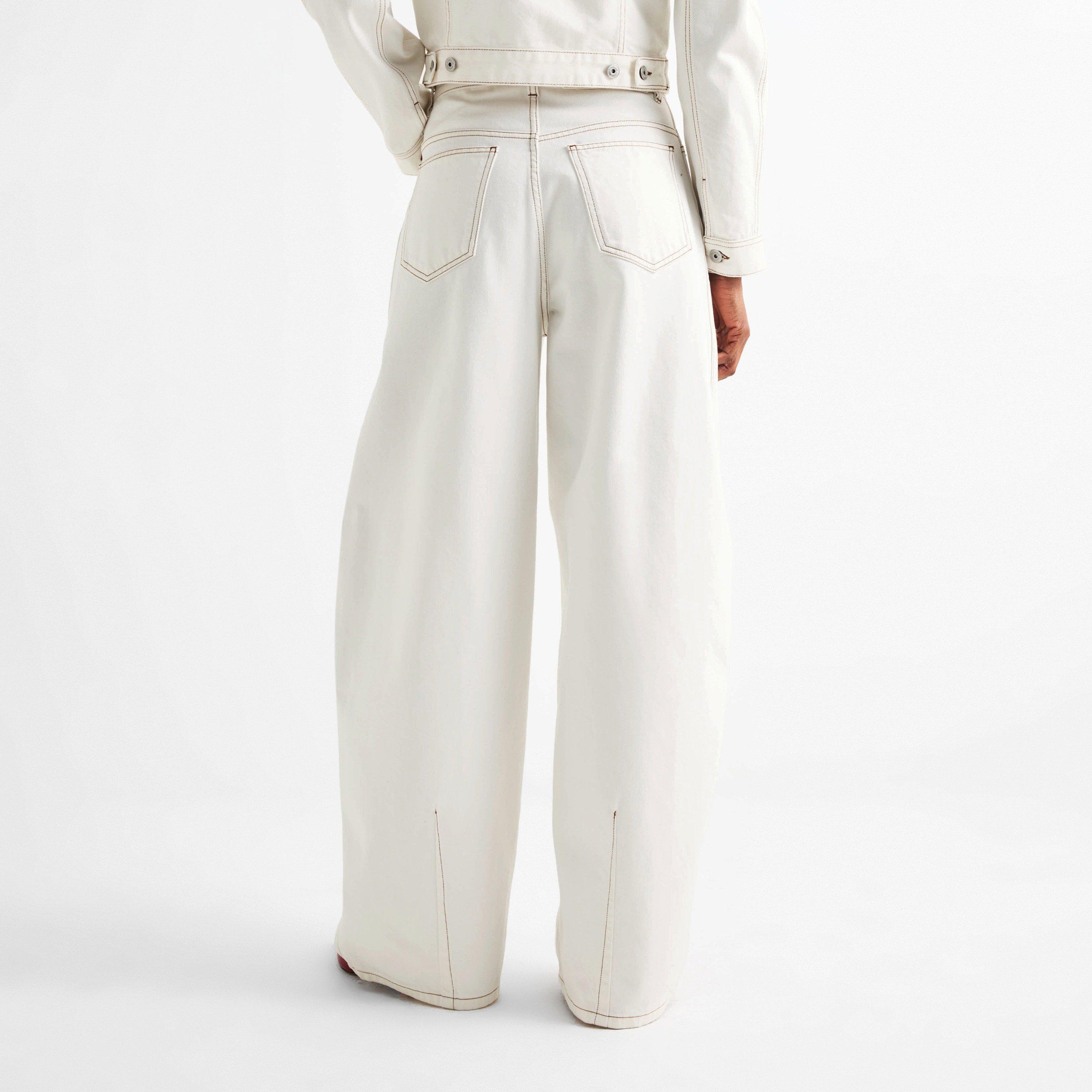 Off-White/Tabac - Jacquemus - Women's Wide Leg Jeans - 4