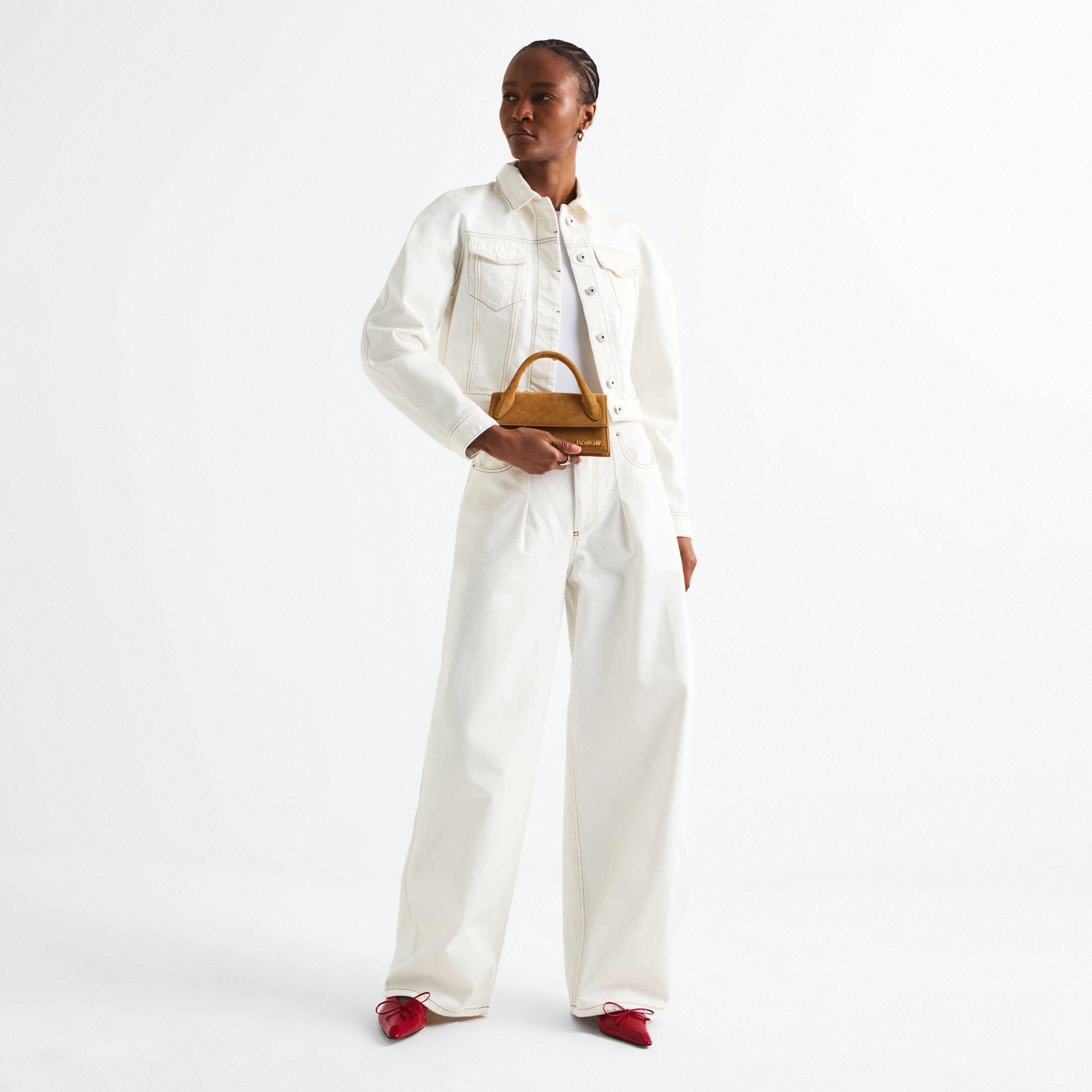 Off-White/Tabac - Jacquemus - Women's Wide Leg Jeans - 6