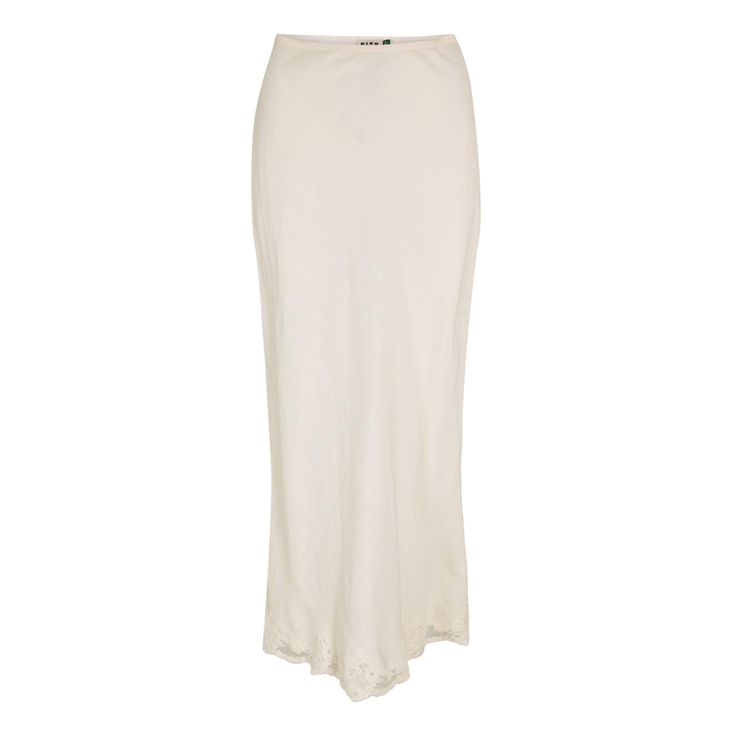RIXO Rixo Crystal Skirt Ld61 - Cream - Size 14 (L)