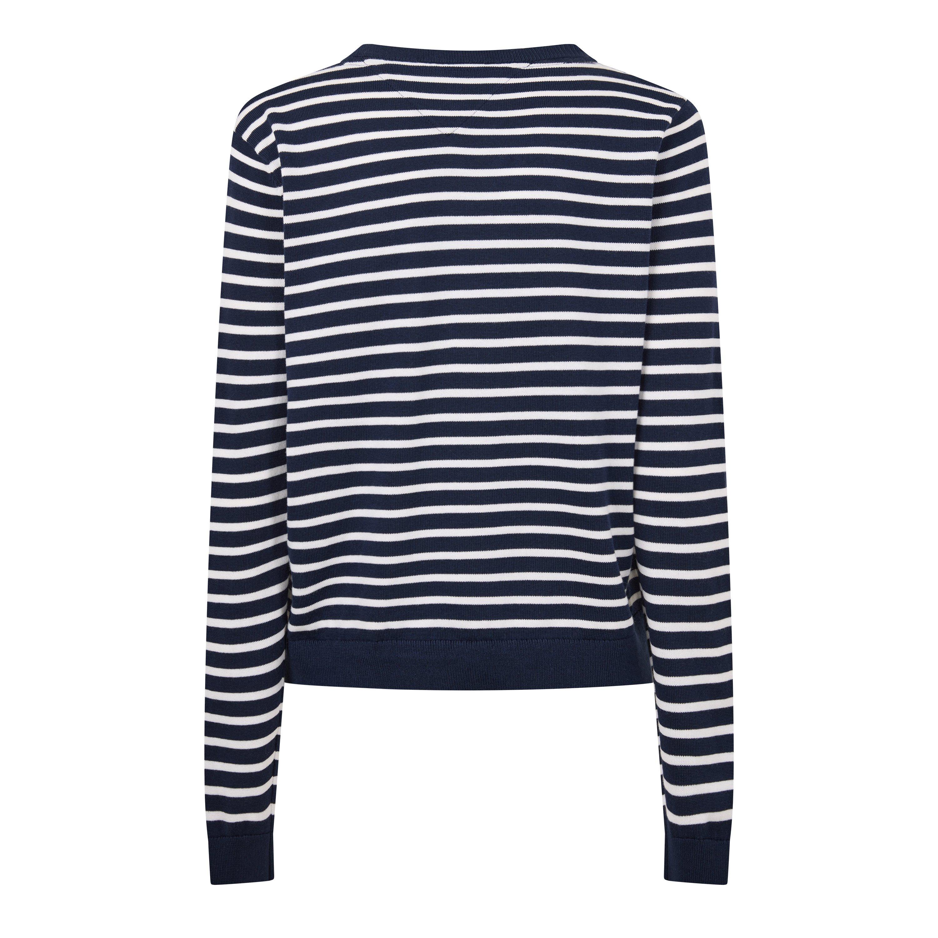 Marine/Streifen - Tommy Jeans - Women's V-Neck Jumper - 2