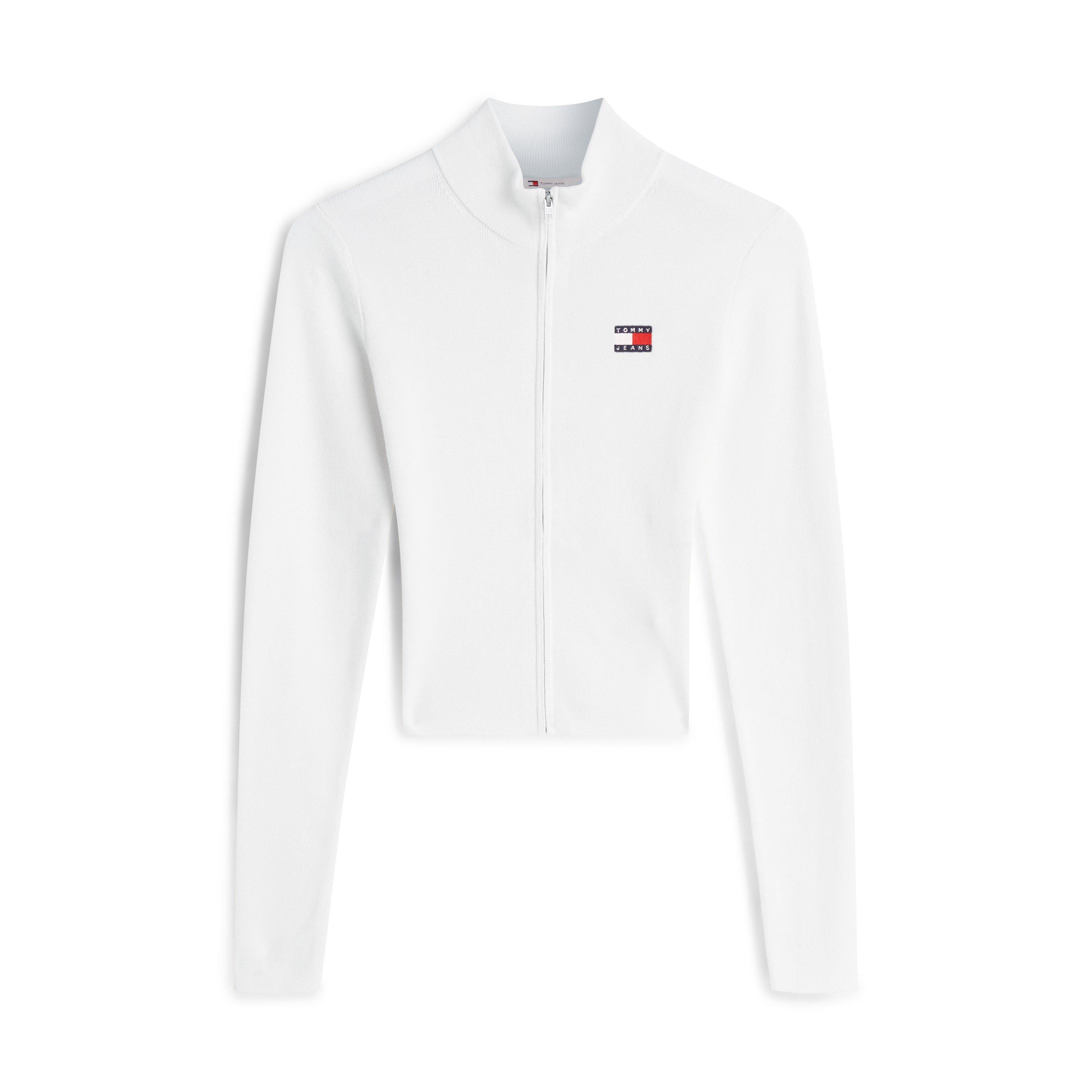 Tommy Jeans Women's Full Zip Knitted Top - Ancient White - 12 (M)