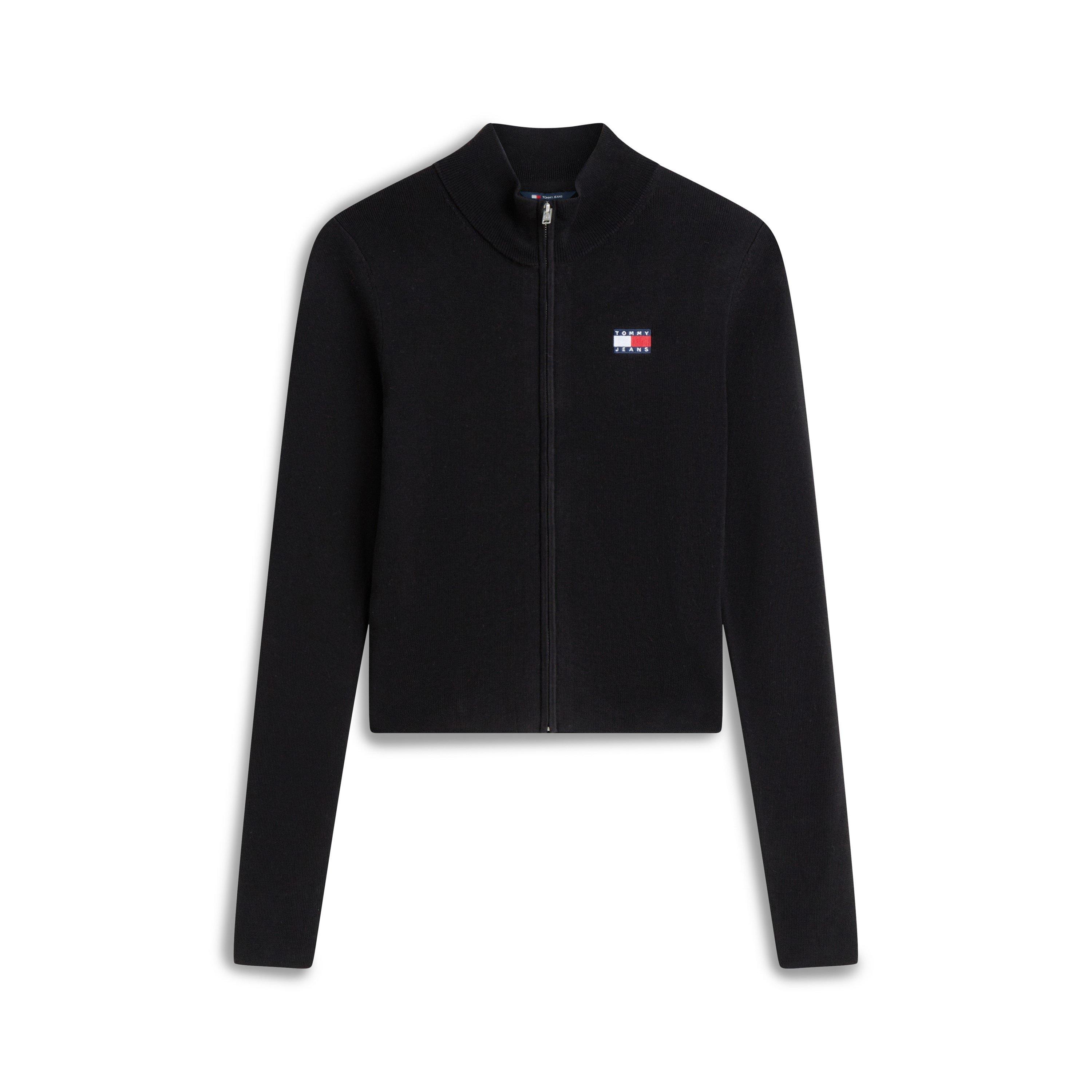 Black - Tommy Jeans - Women's Full Zip Knitted Top - 1