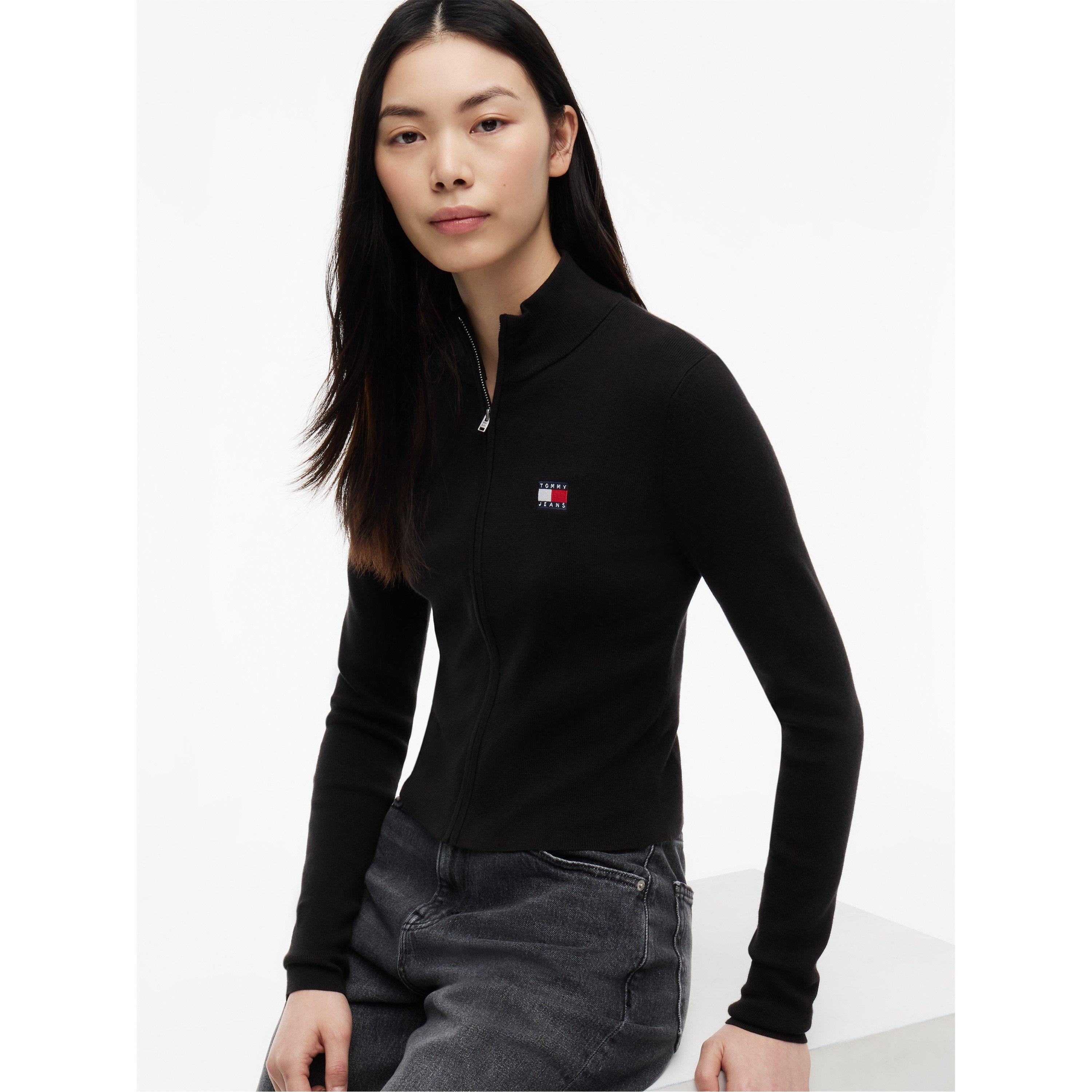 Black - Tommy Jeans - Women's Full Zip Knitted Top - 3