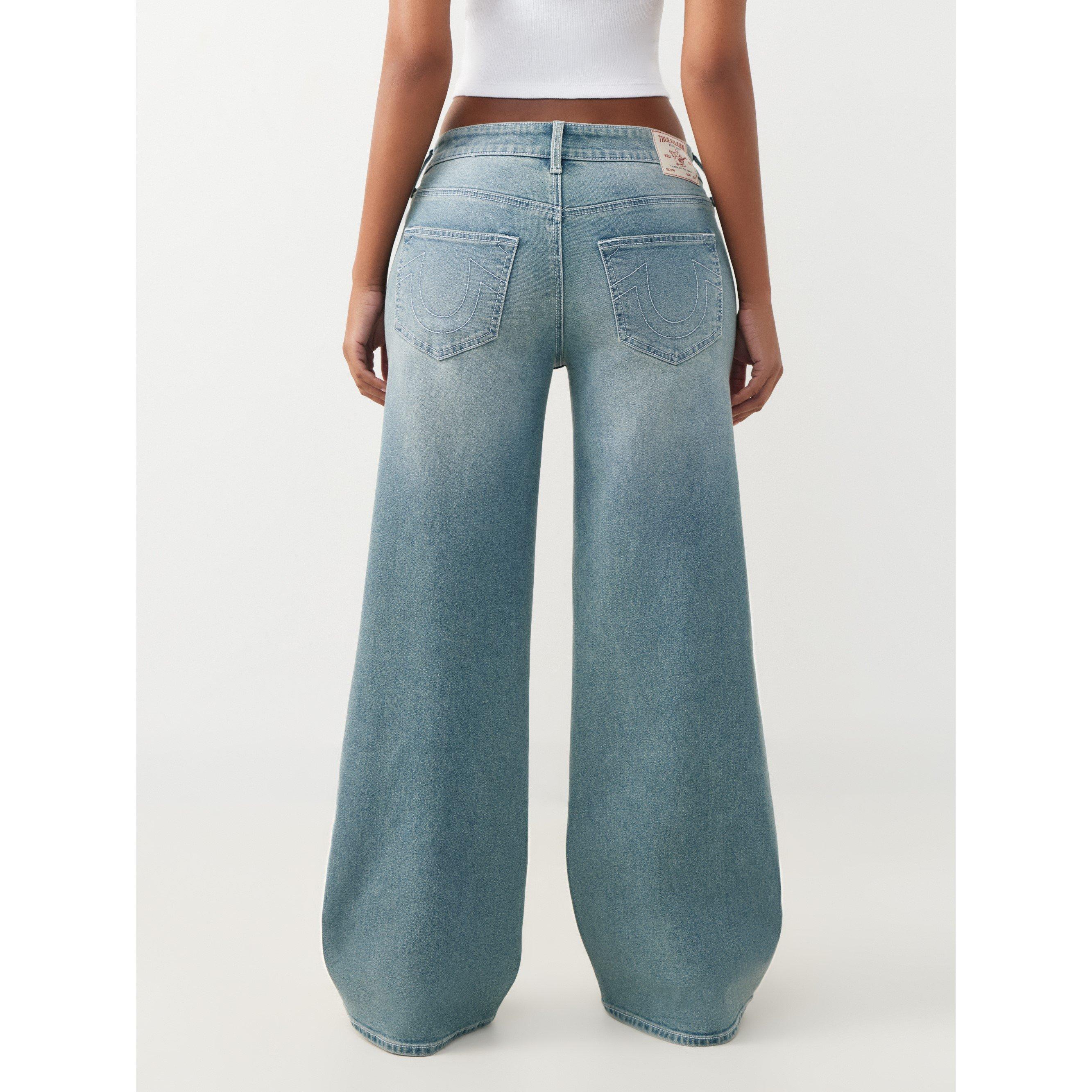 Light Blue - True Religion - Women's Wide Leg Jeans - 3