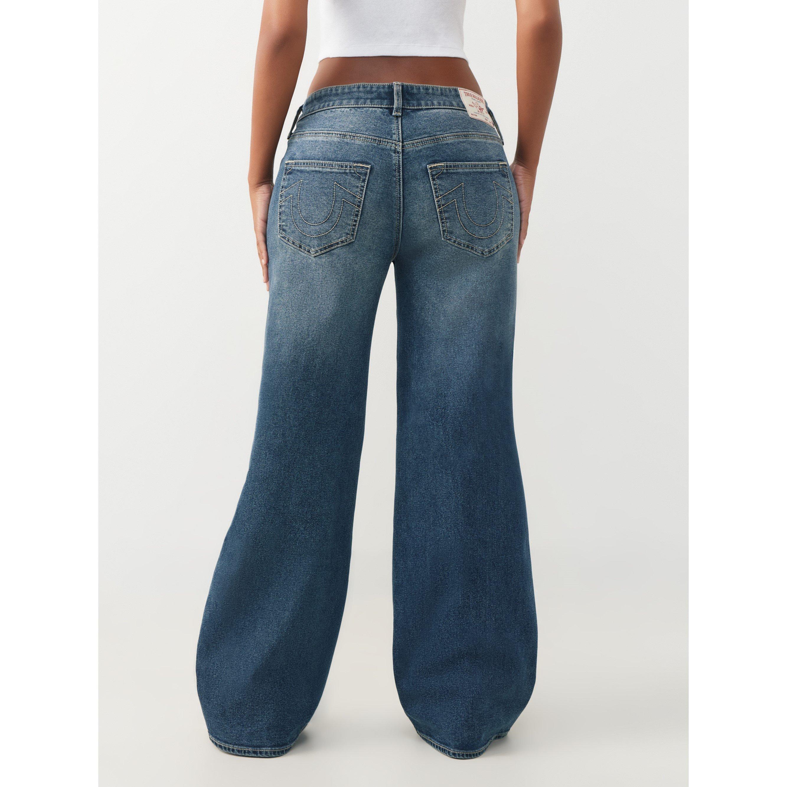 Mid Blue - True Religion - Women's Wide Leg Jeans - 3
