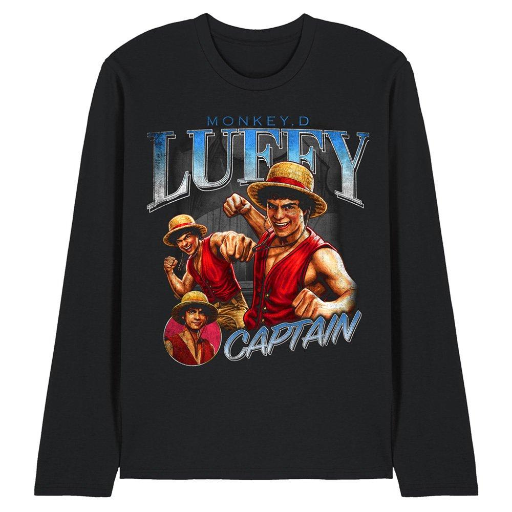 Black - One Piece - One Piece Luffy Homage Long Sleeve T-Shirt Black - 1