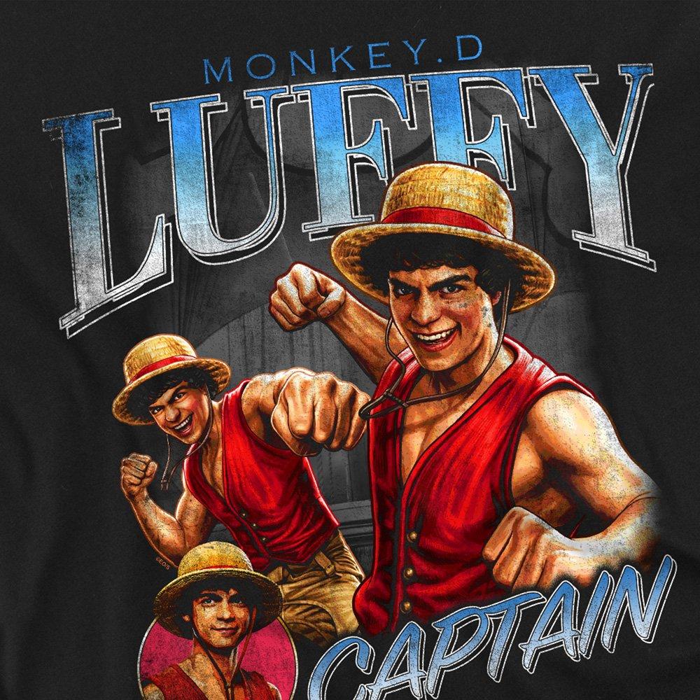 Black - One Piece - One Piece Luffy Homage Long Sleeve T-Shirt Black - 2
