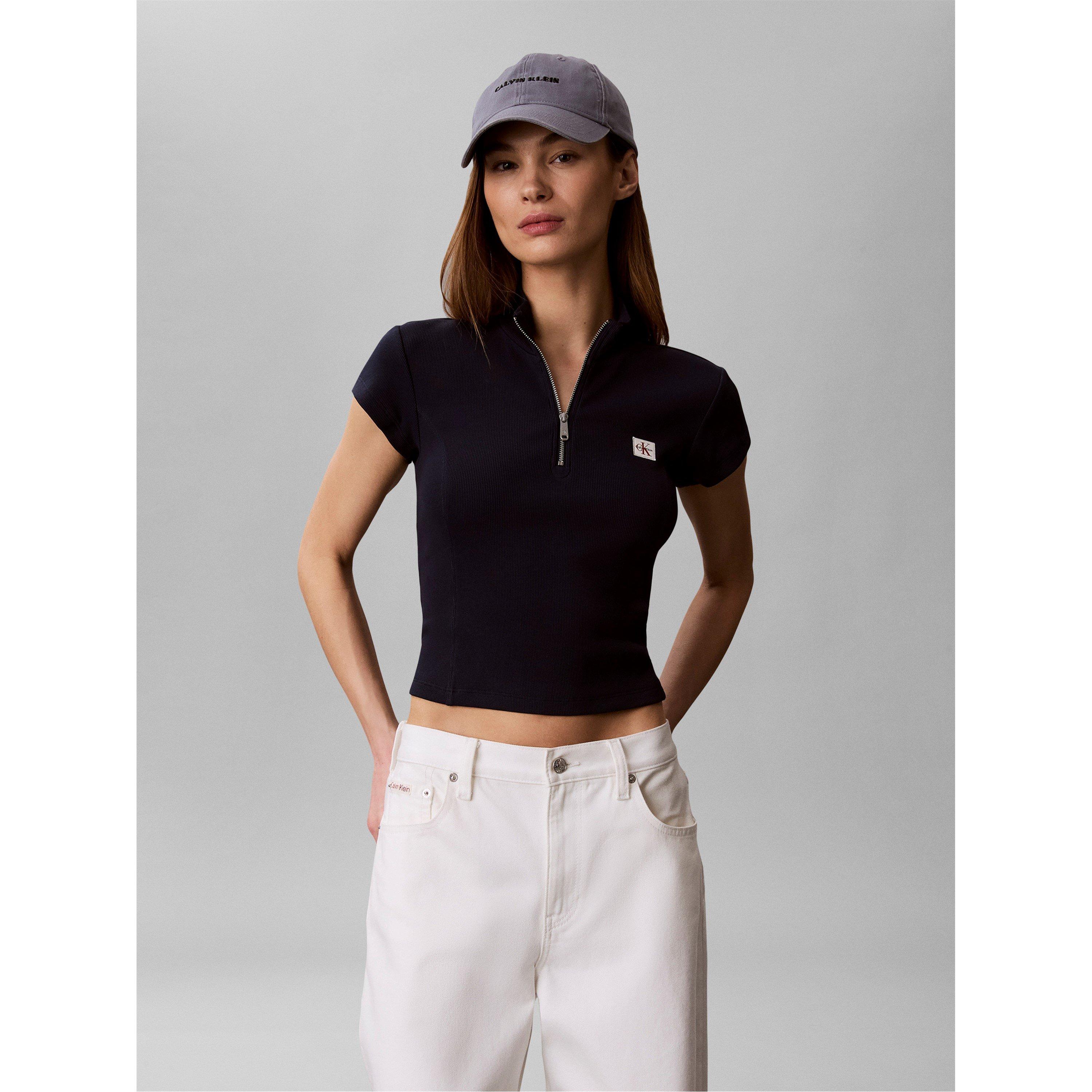 Dark Saphire - Calvin Klein Jeans - Women's Knitted Short Sleeve Polo Shirt - 2