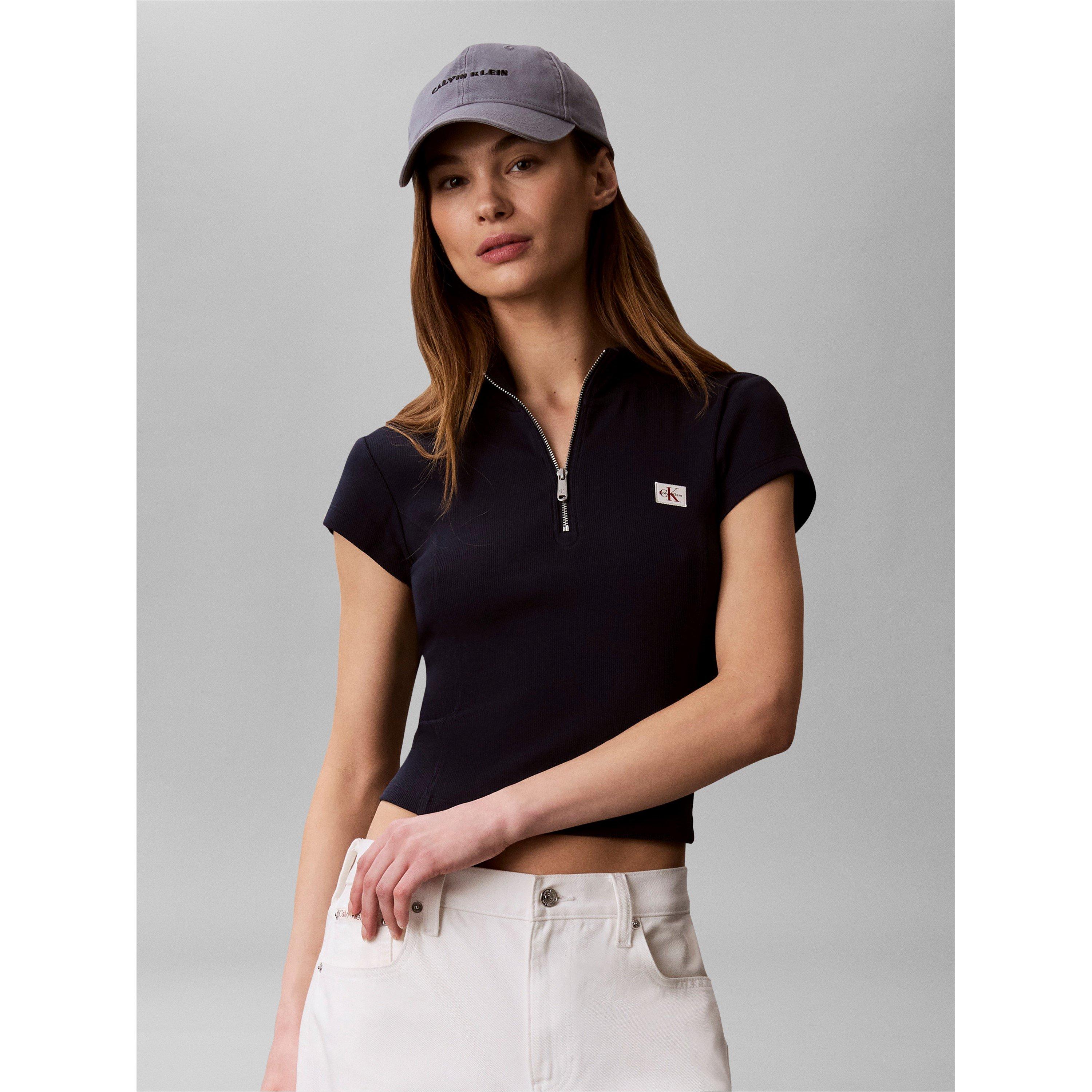 Dark Saphire - Calvin Klein Jeans - Women's Knitted Short Sleeve Polo Shirt - 4