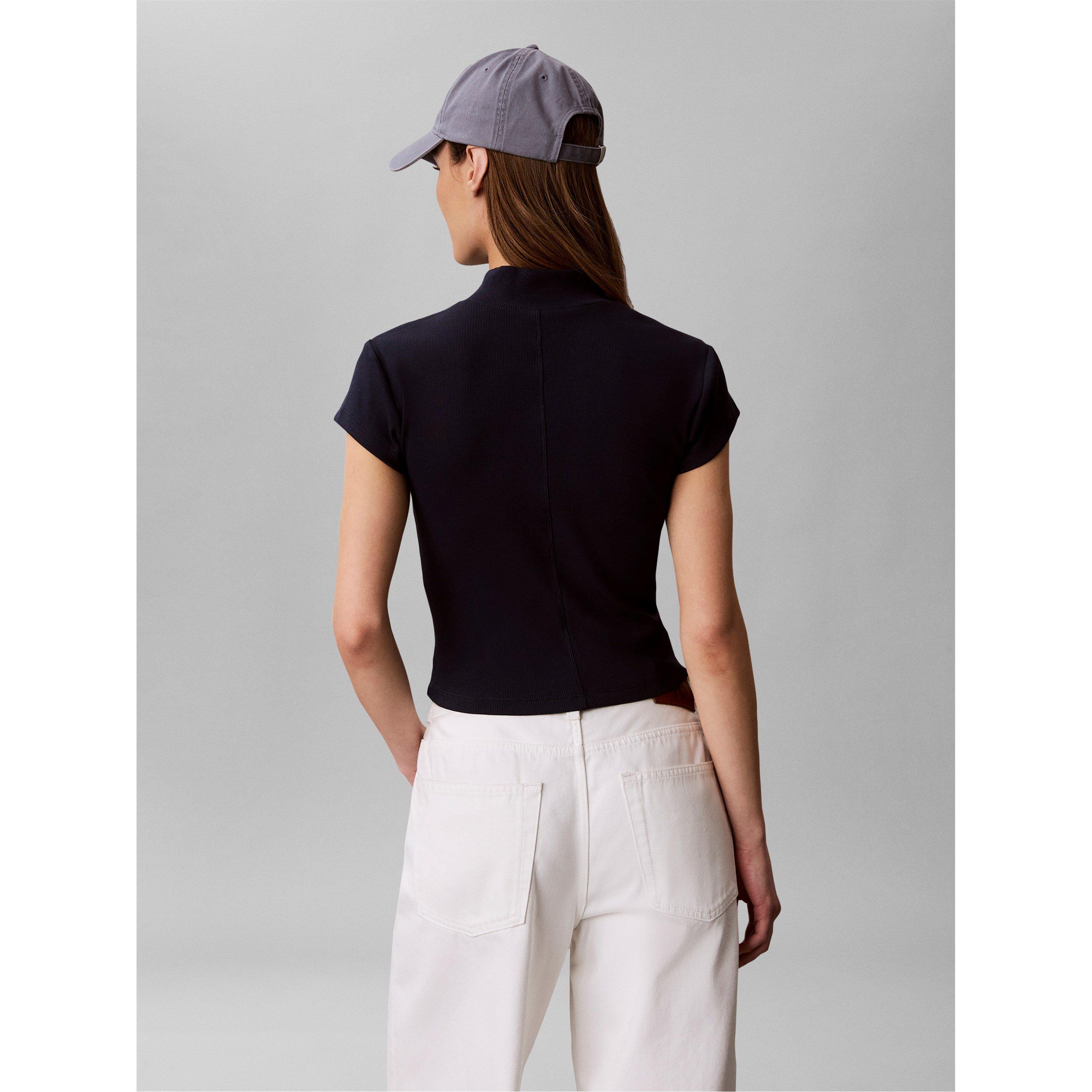 Dark Saphire - Calvin Klein Jeans - Women's Knitted Short Sleeve Polo Shirt - 5