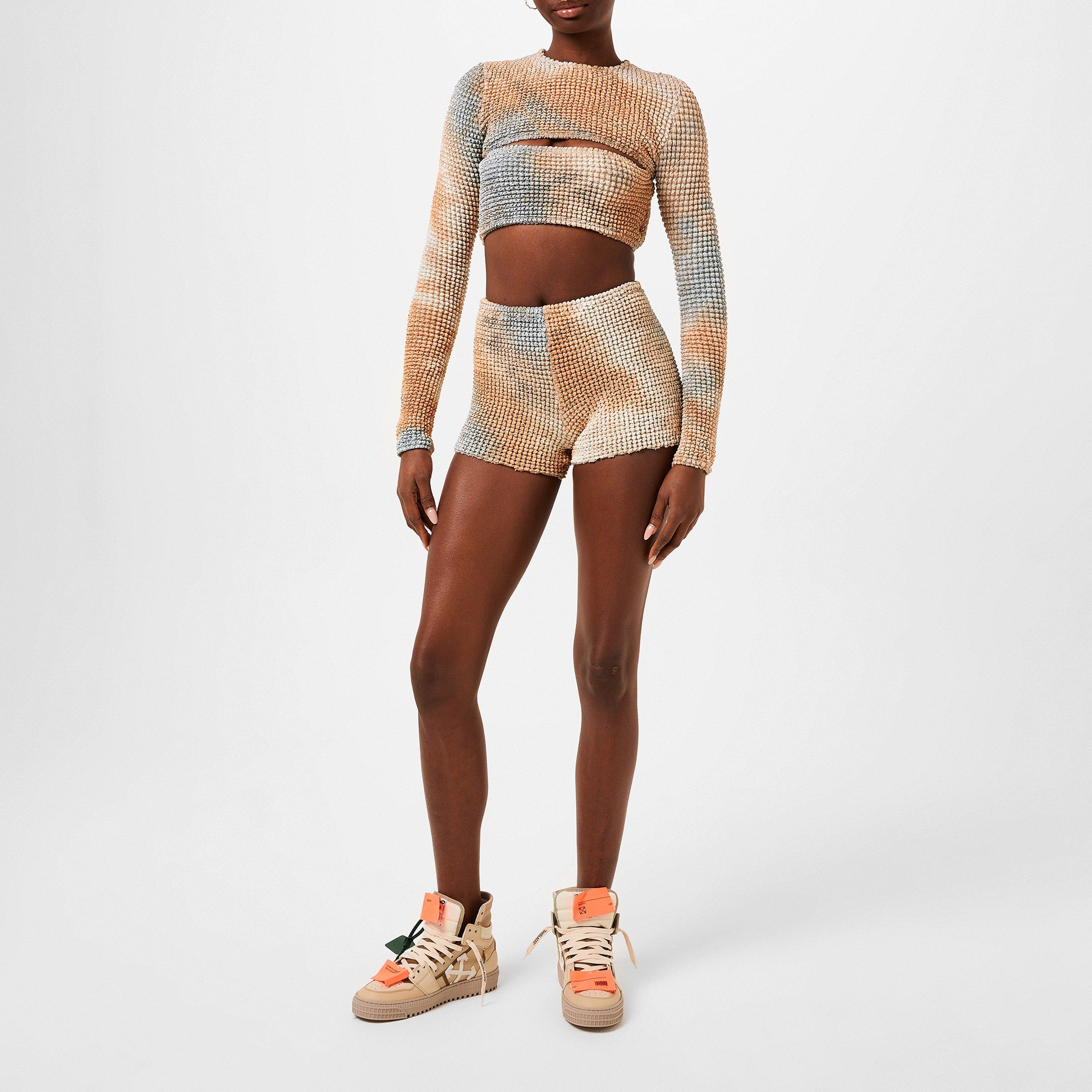 Off White | Tie Dye Double Crop Top | Cropped T-Shirts