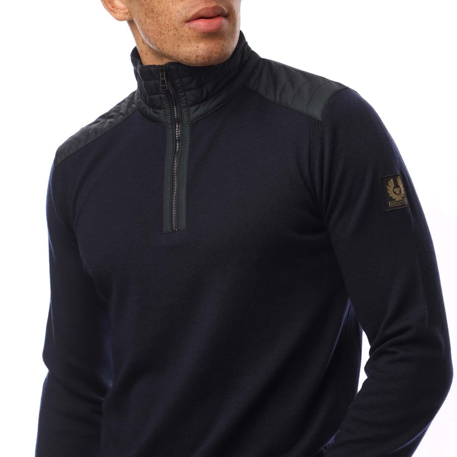 Navy - Belstaff - Kilmington quarter Zip Sweater - 2
