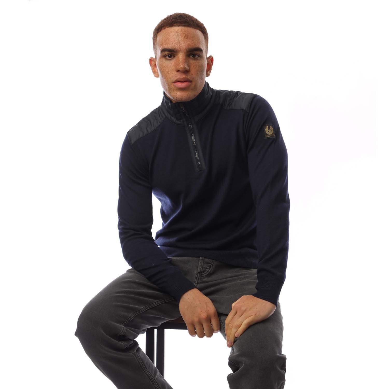 Navy - Belstaff - Kilmington quarter Zip Sweater - 4