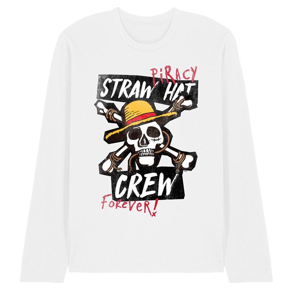 White - One Piece - One Piece Straw Hat Crew Long Sleeve T-Shirt Whit - 1