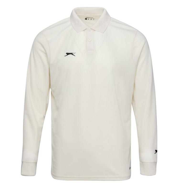 Blanc - Slazenger - Slazenger Long Sleeve Cricket Shirt Adults - 1