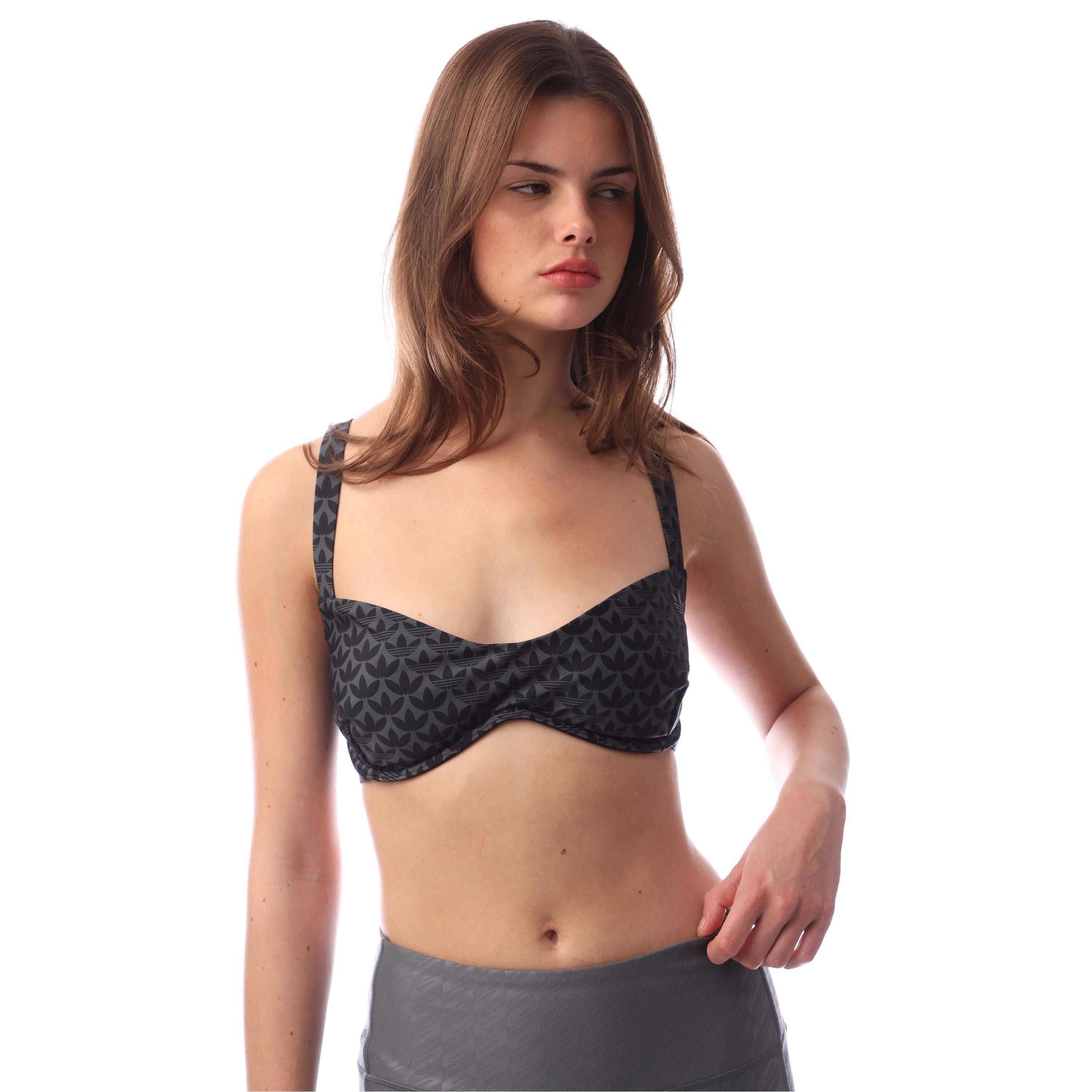 Black - adidas Originals - Monogram Bikini Top (Plus Size) - 1