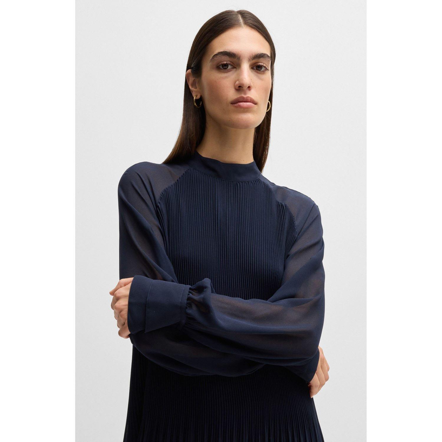 Dark Blue - Boss - Dolumi High-Neck Dress - 3