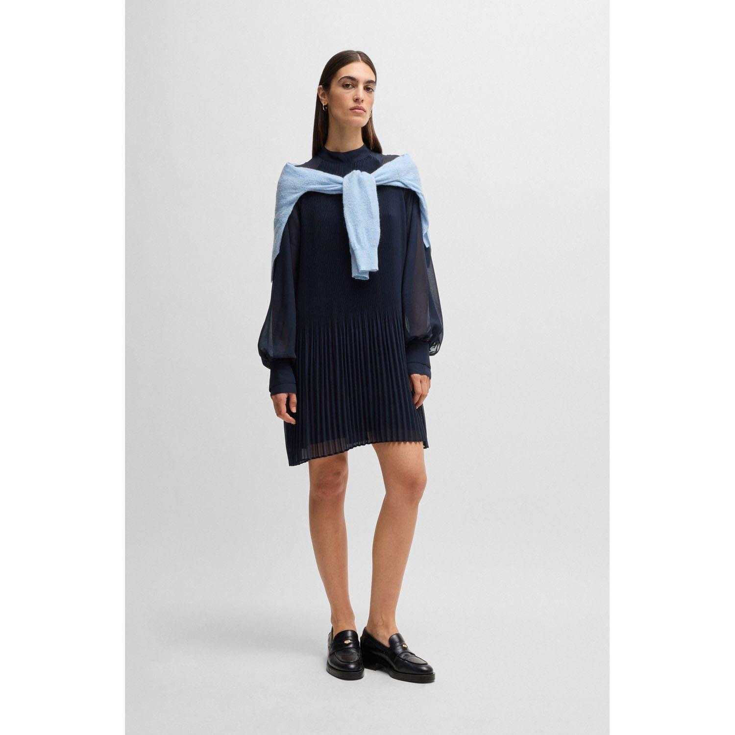 Dark Blue - Boss - Dolumi High-Neck Dress - 4